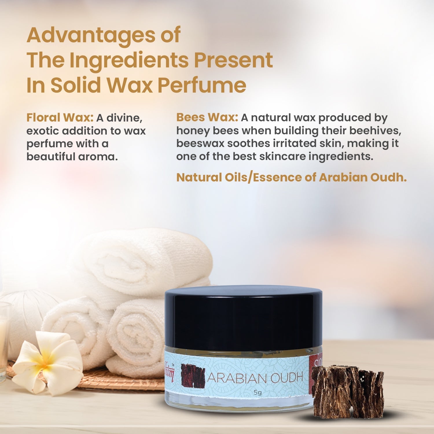 Solid Wax Perfume Arabian Oudh Fragrance - 5gms