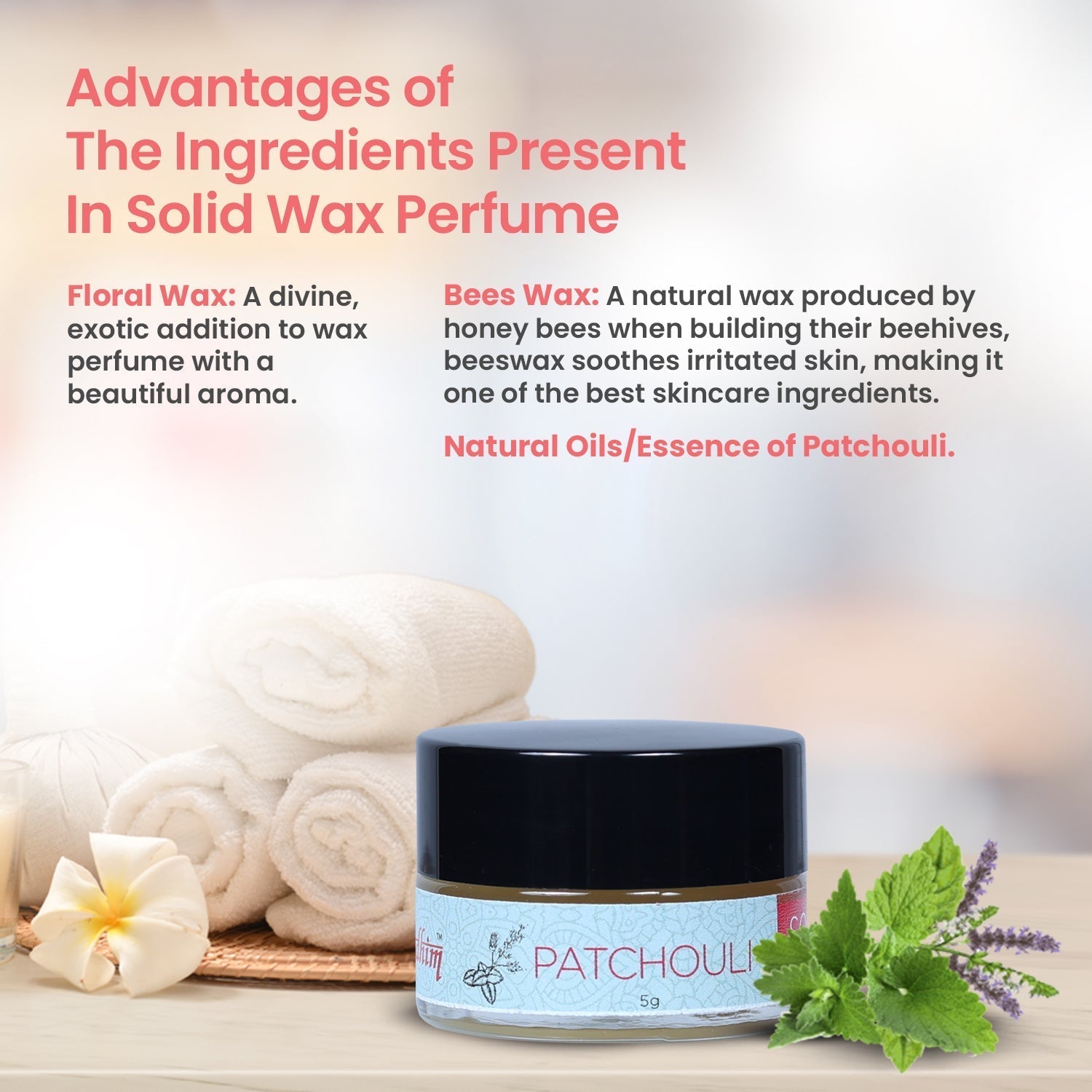 Solid Wax Perfume Patchouli Fragrance - 5gms