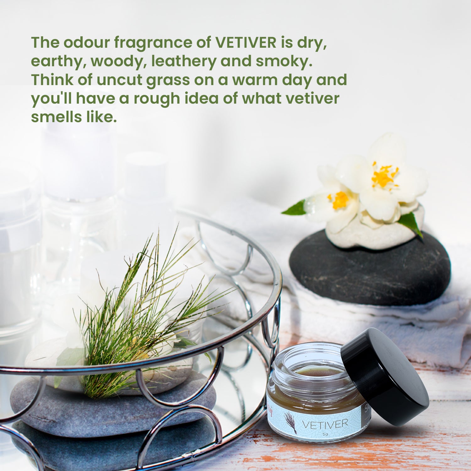 Solid Wax Perfume Vetiver Fragrance - 5gms