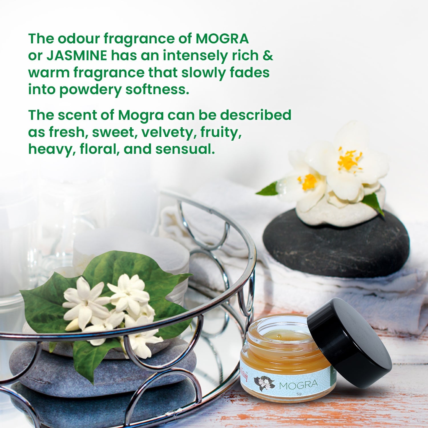 Solid Wax Perfume Mogra Fragrance - 5gms