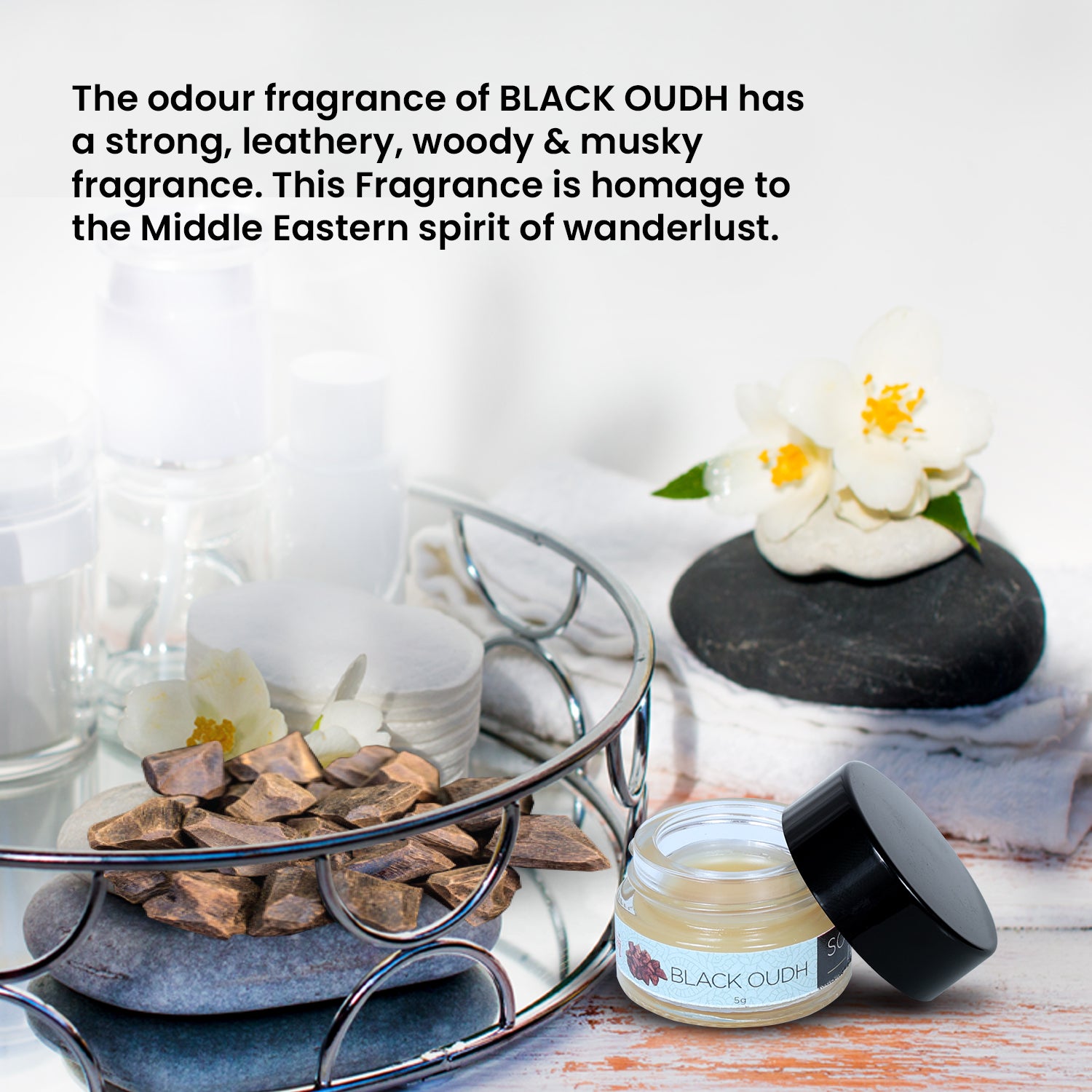 Solid Wax Perfume Black Oudh Fragrance - 5gms