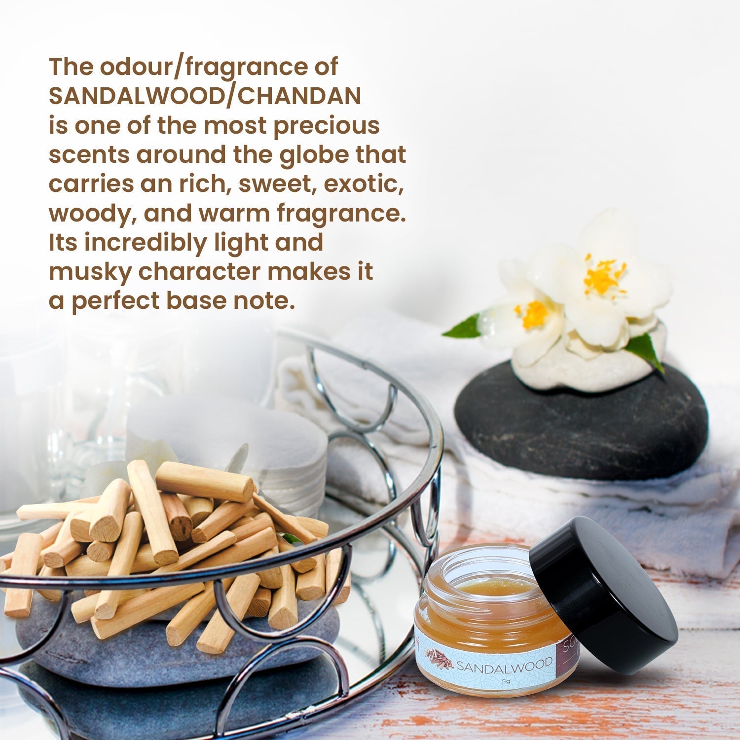 Solid Wax Perfume Sandalwood Fragrance - 5gms