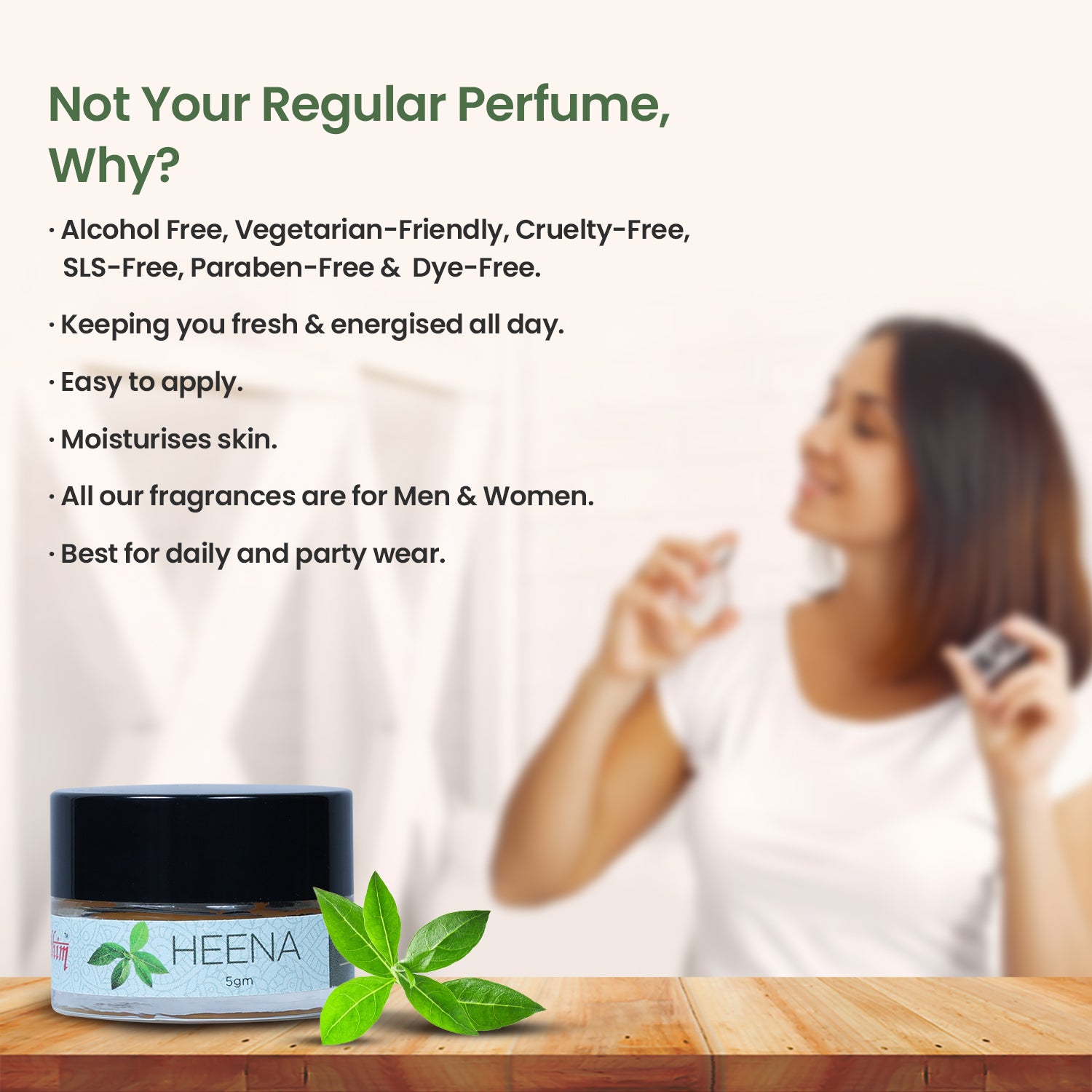 Solid Wax Perfume Heena Fragrance - 5gms