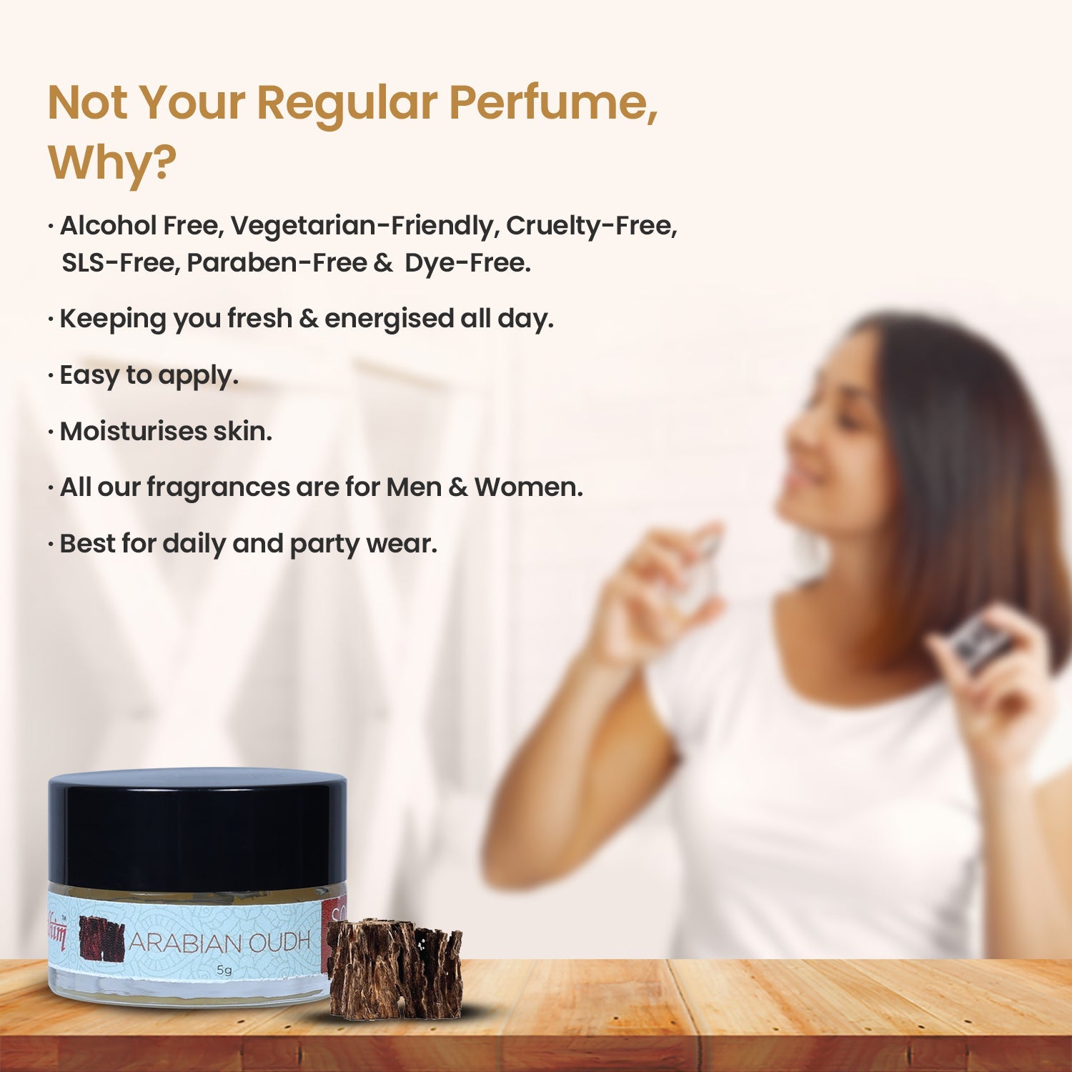 Solid Wax Perfume Arabian Oudh Fragrance - 5gms