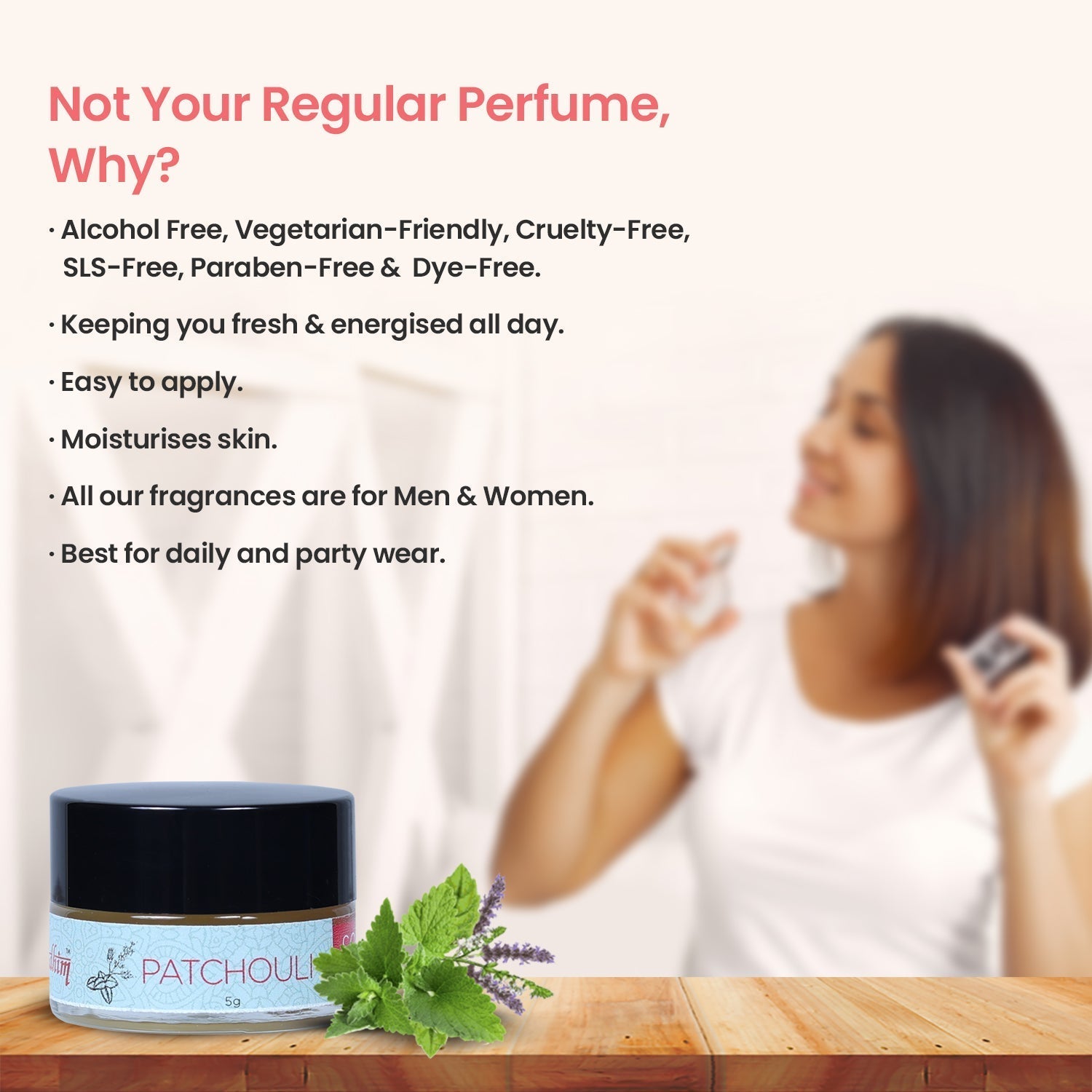 Solid Wax Perfume Patchouli Fragrance - 5gms