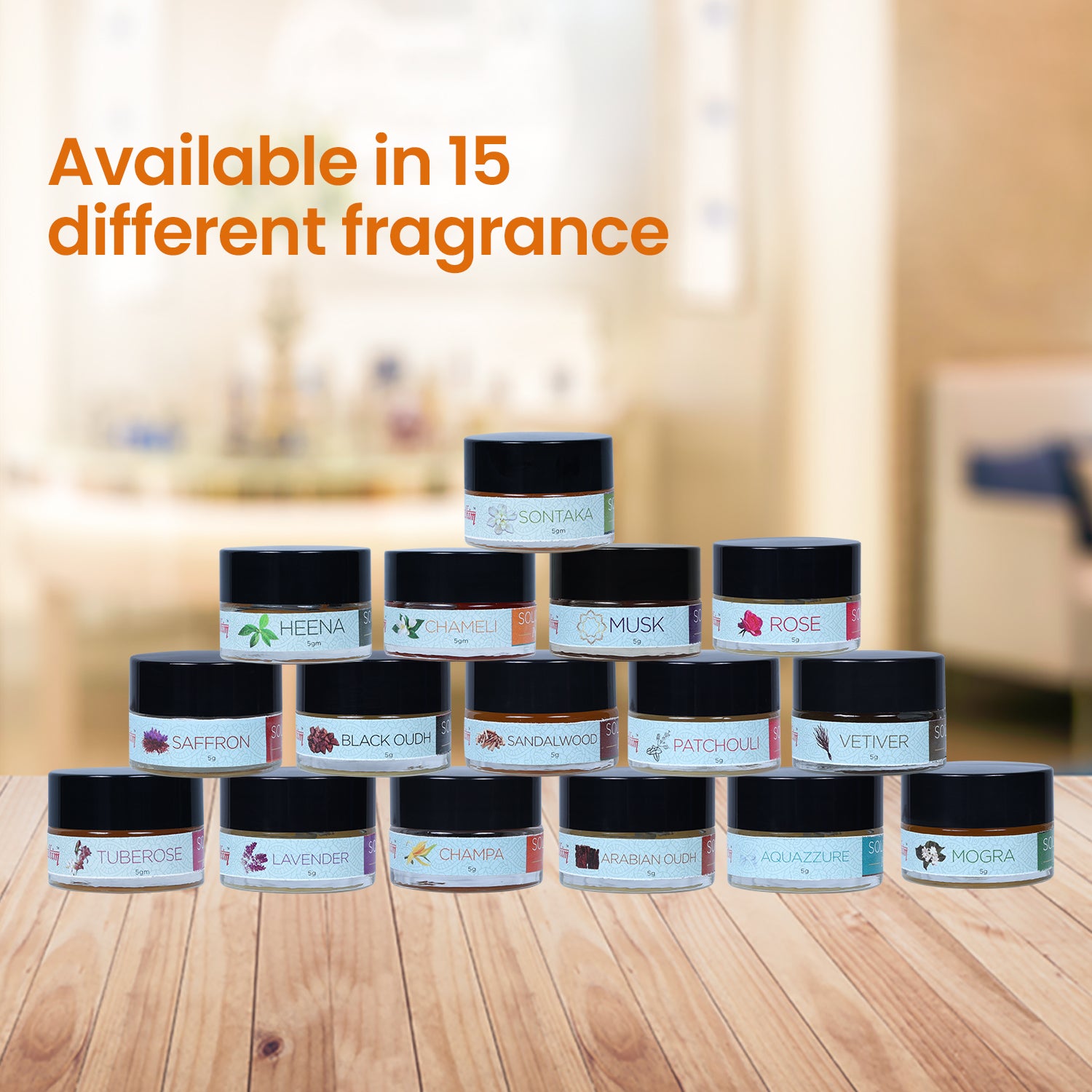 Solid Wax Perfume Mogra Fragrance - 5gms