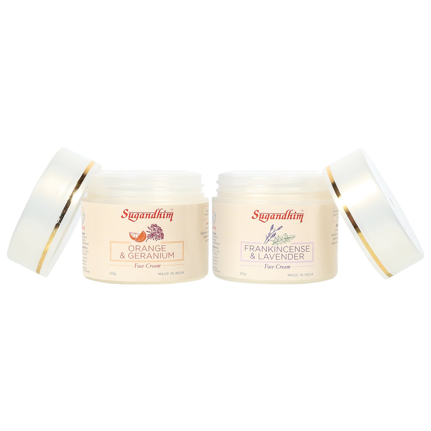 Orange Geranium and Frankincense Lavender Face Creams - 50gmsX2