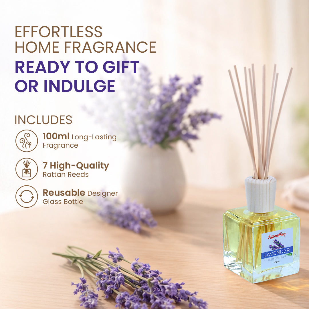 Reed Diffuser Lavender - 100ml + 5 Sticks