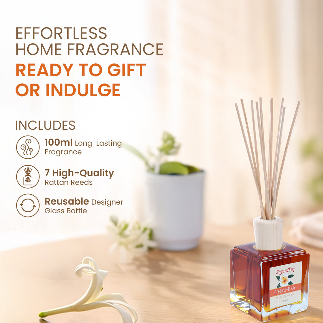 Reed Diffuser Champa - 100ml + 5 Sticks