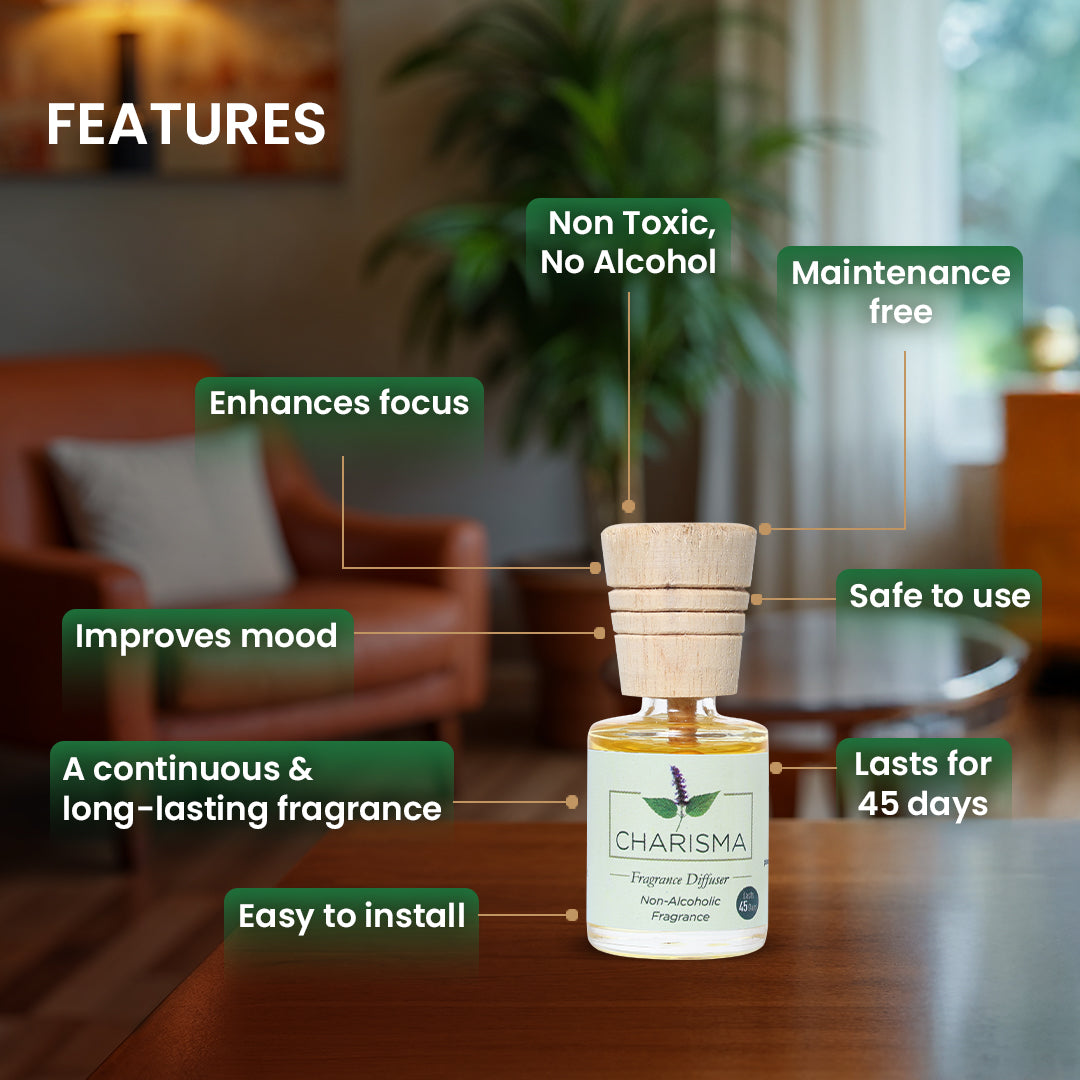 Fragrance Diffuser - Charisma, Mogra & Lemongrass - 10mlX3