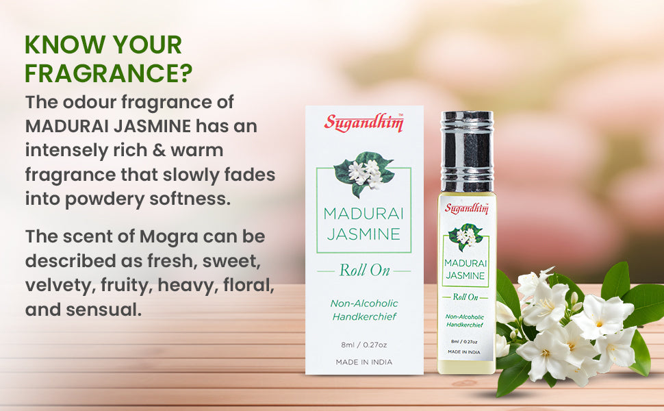 Handkerchief Roll-On Madurai Jasmine/Mogra - 8ml