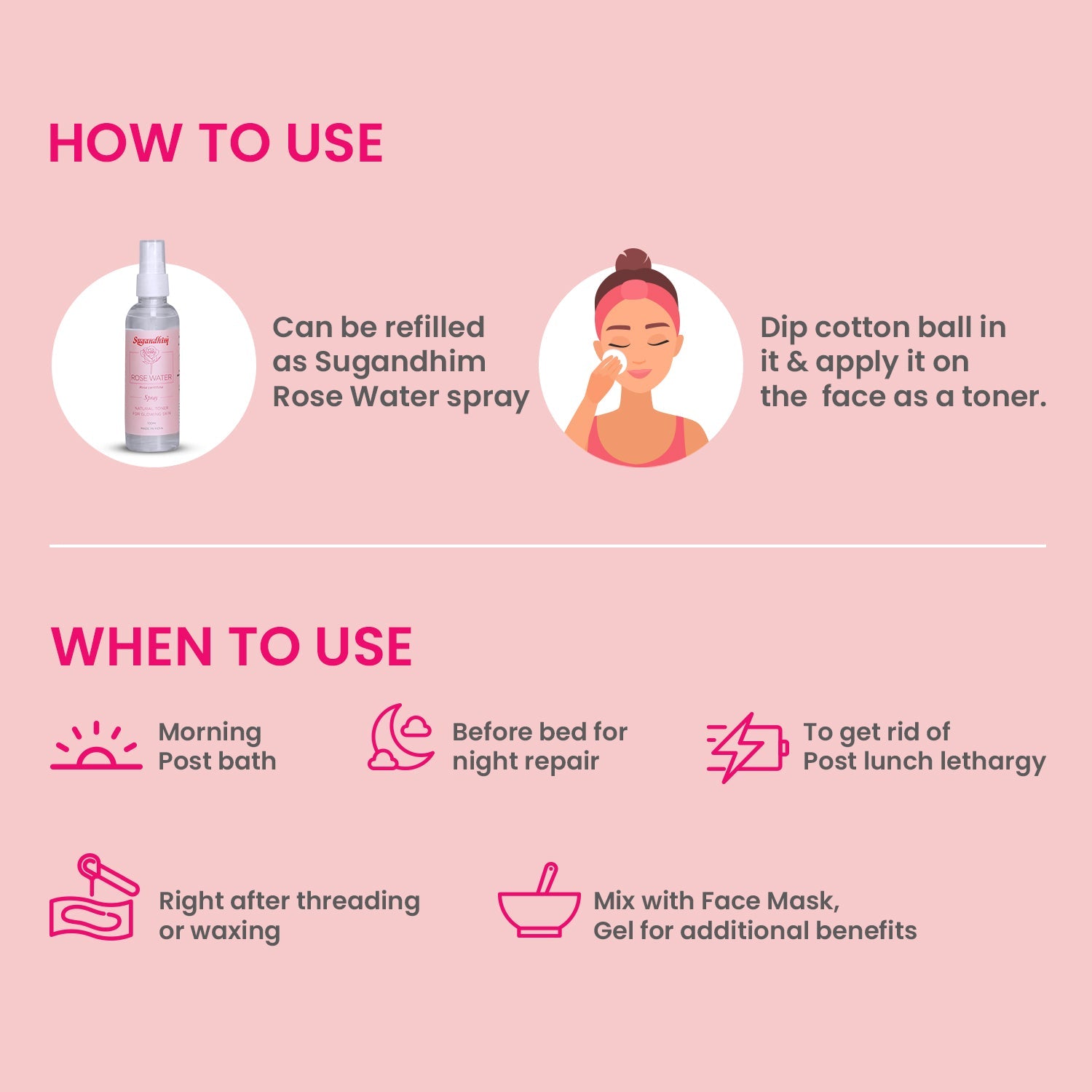 Rose Water For Skin, Face and Hair - 100ml
