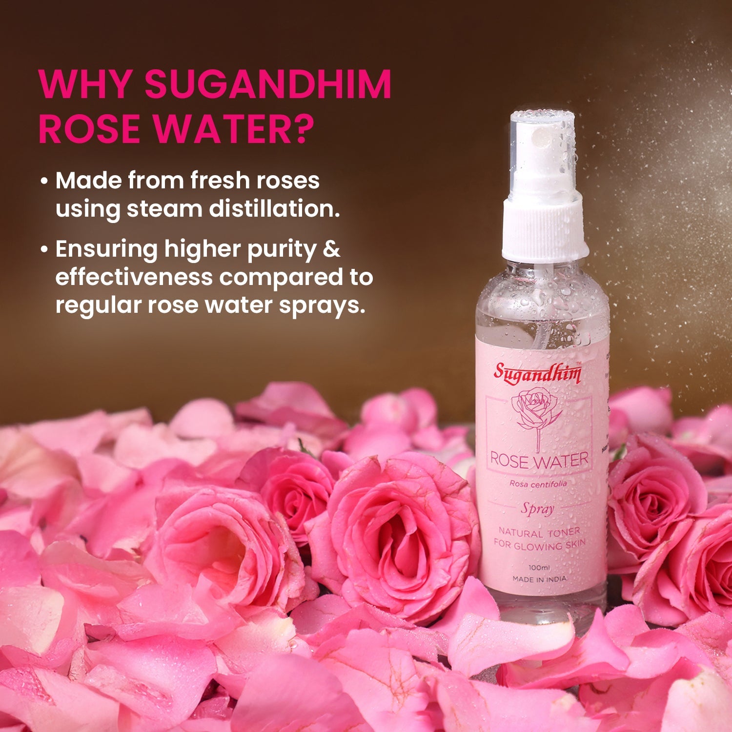 Rose Water Spray or Face Mist - 100ml