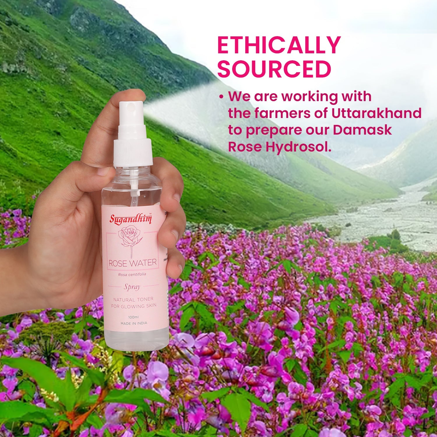 Rose Water Spray or Face Mist - 100ml