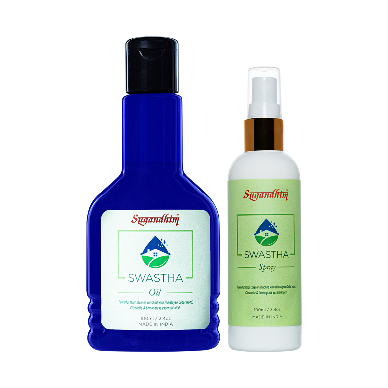 Swastha Oil Floor Cleaner & Swastha Oil Spray - 100mlX100ml spray