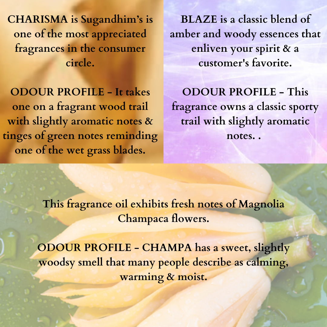 Reed Diffuser - Blaze, Champa & Charisma fragrance