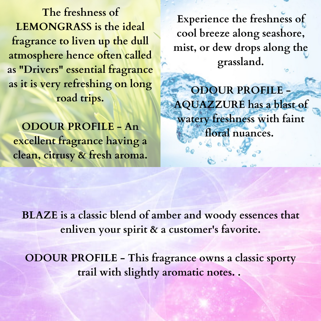 Reed Diffuser - Blaze, Lemongrass & Aquazzure fragrance - 100mlX3 & 5 Reed Sticks in each