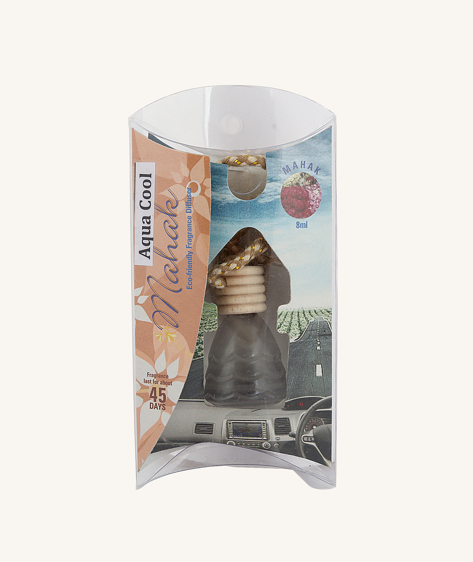 Aqua Cool Car Fragrance Plain Glass Pack