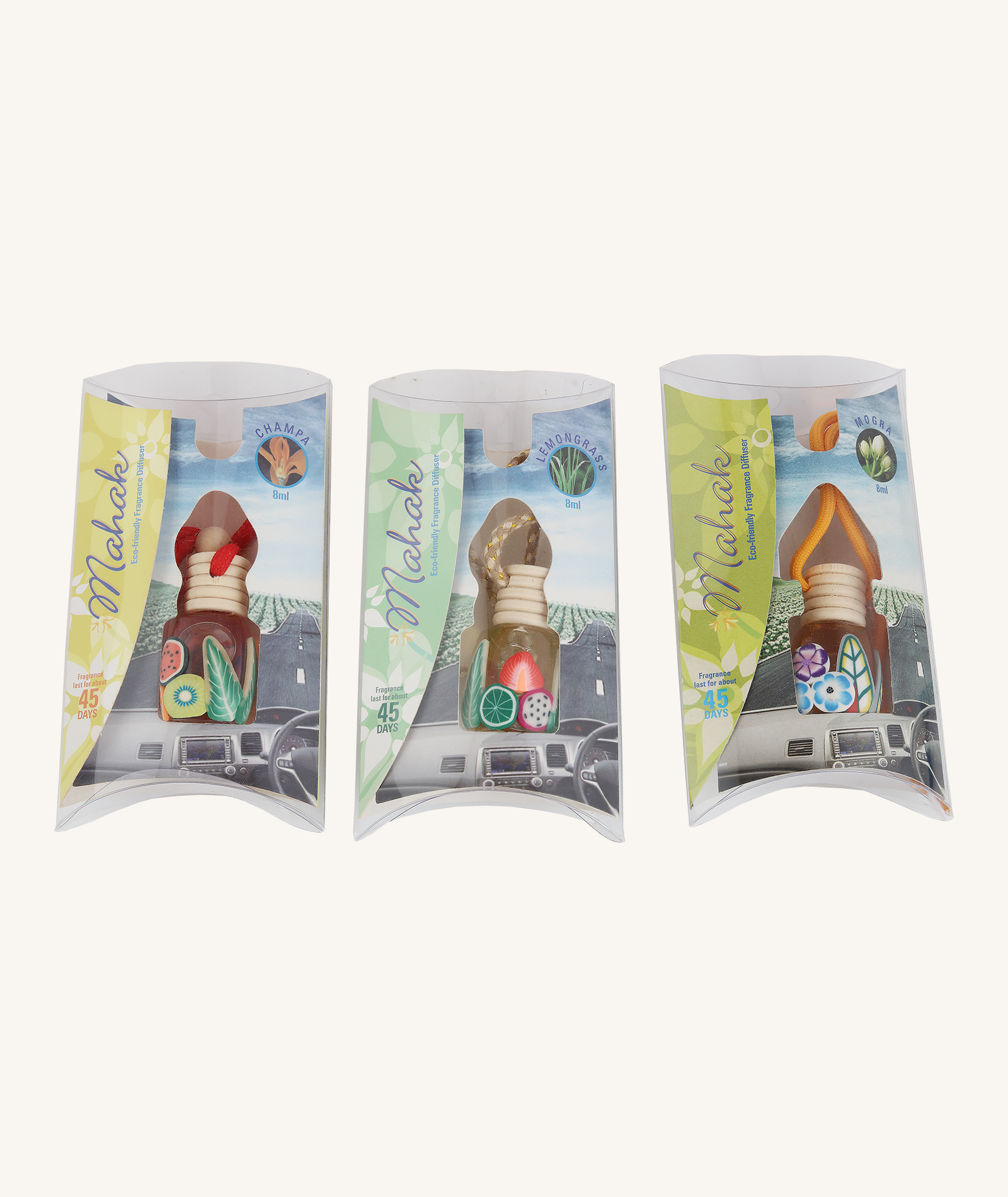 Mahak Lemongrass, Mogra & Champa Car Fragrance - 8ml/15ml