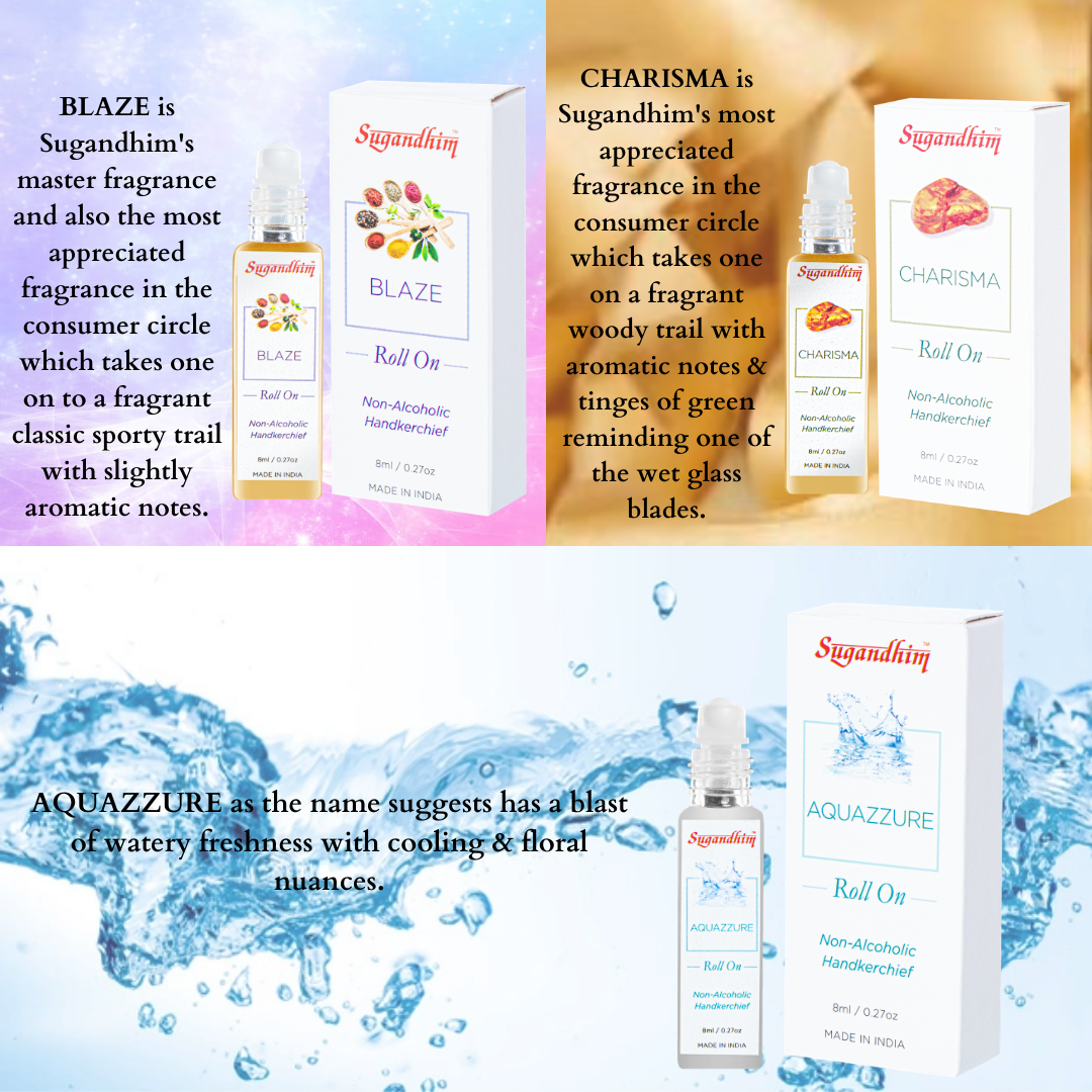 Roll-on Attar/Ittar - Blaze, Aquazzure & Charisma