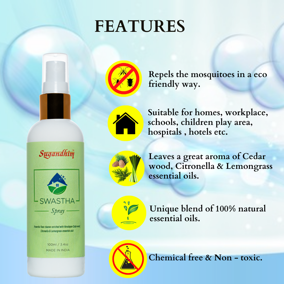 Swastha Oil Floor Cleaner & Swastha Oil Spray - 100mlX100ml spray
