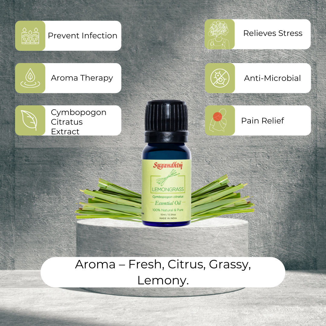 Lemongrass Essential Oil - 10ml/500ml