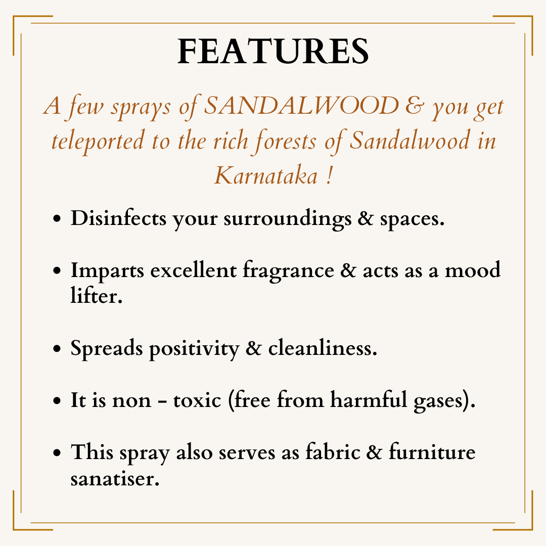 Room Spray Sandalwood or Chandan - 500ml