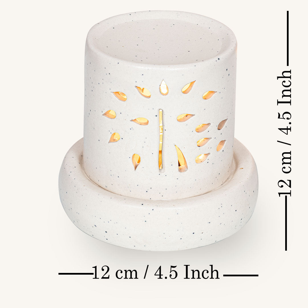 Electric Diffuser with 10ml Lemongrass Essential Oil - Cream Colour With Black Dots