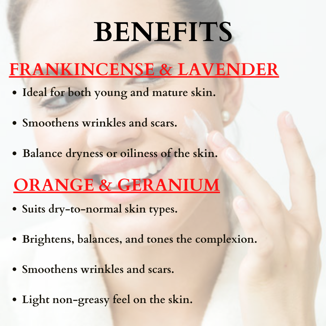 Orange Geranium and Frankincense Lavender Face Creams - 50gmsX2