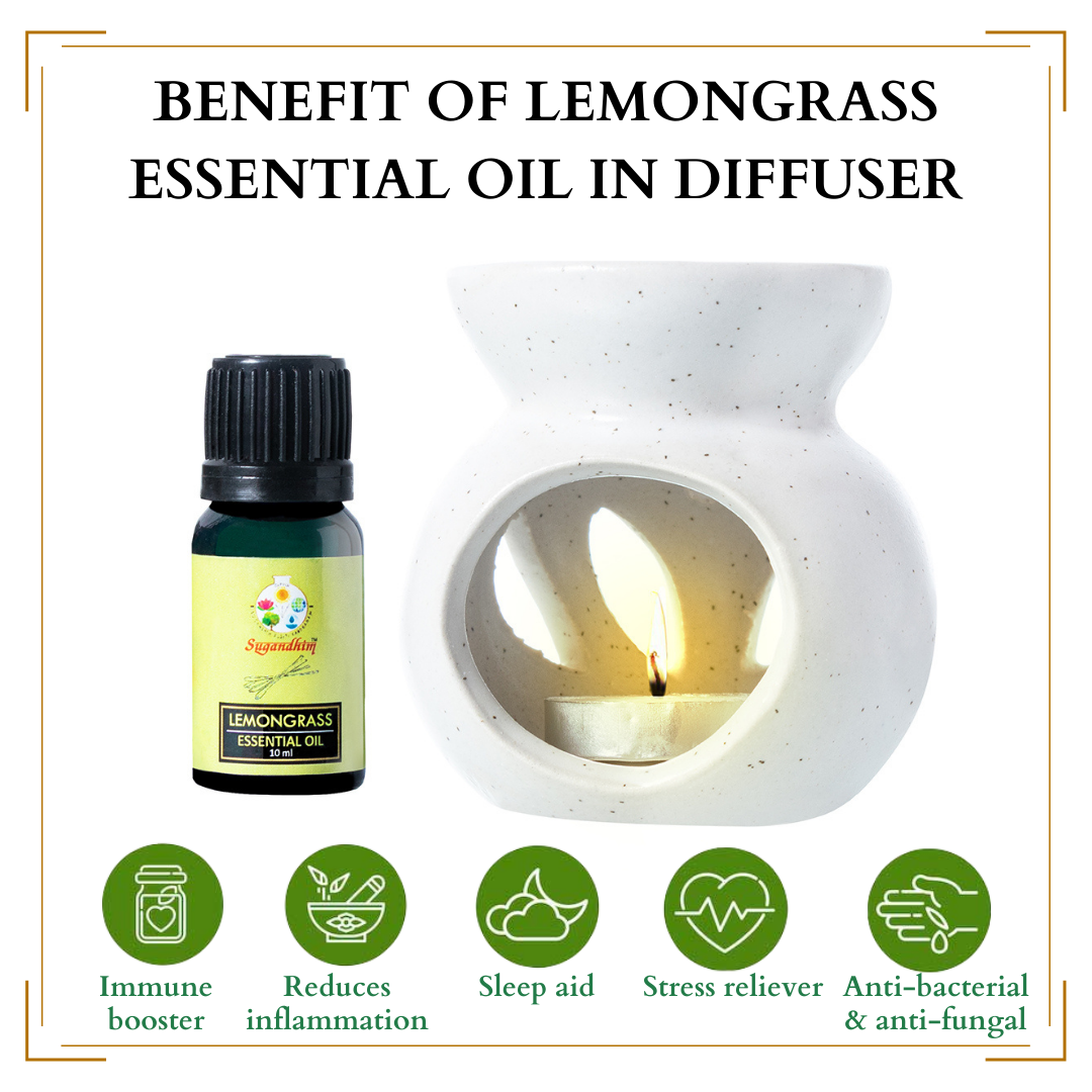 Candle Diffuser Ceramic with 10ml Essential Oil - White Colour