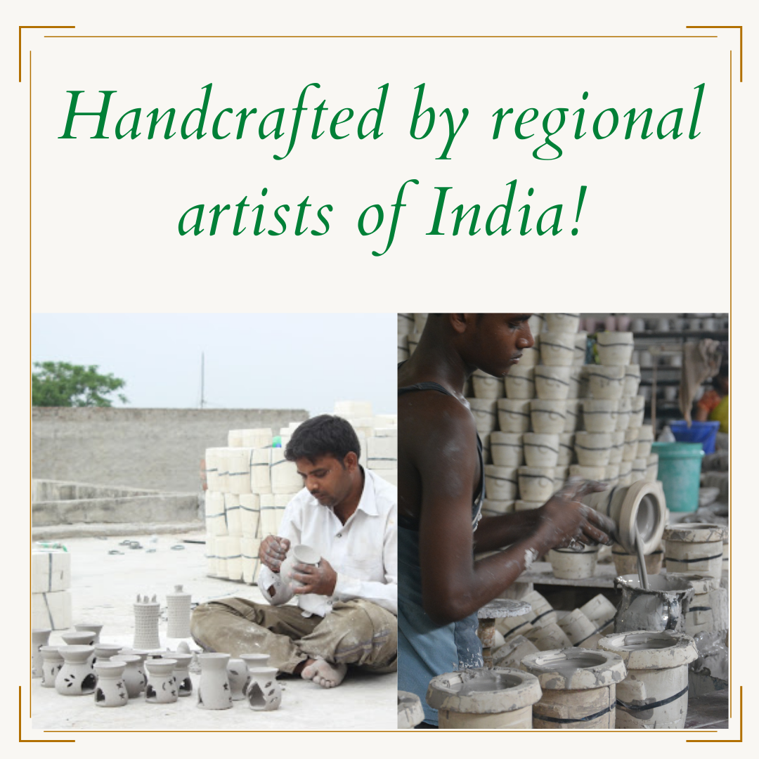 Candle Diffuser Teracotta with 10ml Lemongrass Essential Oil - Brown Colour