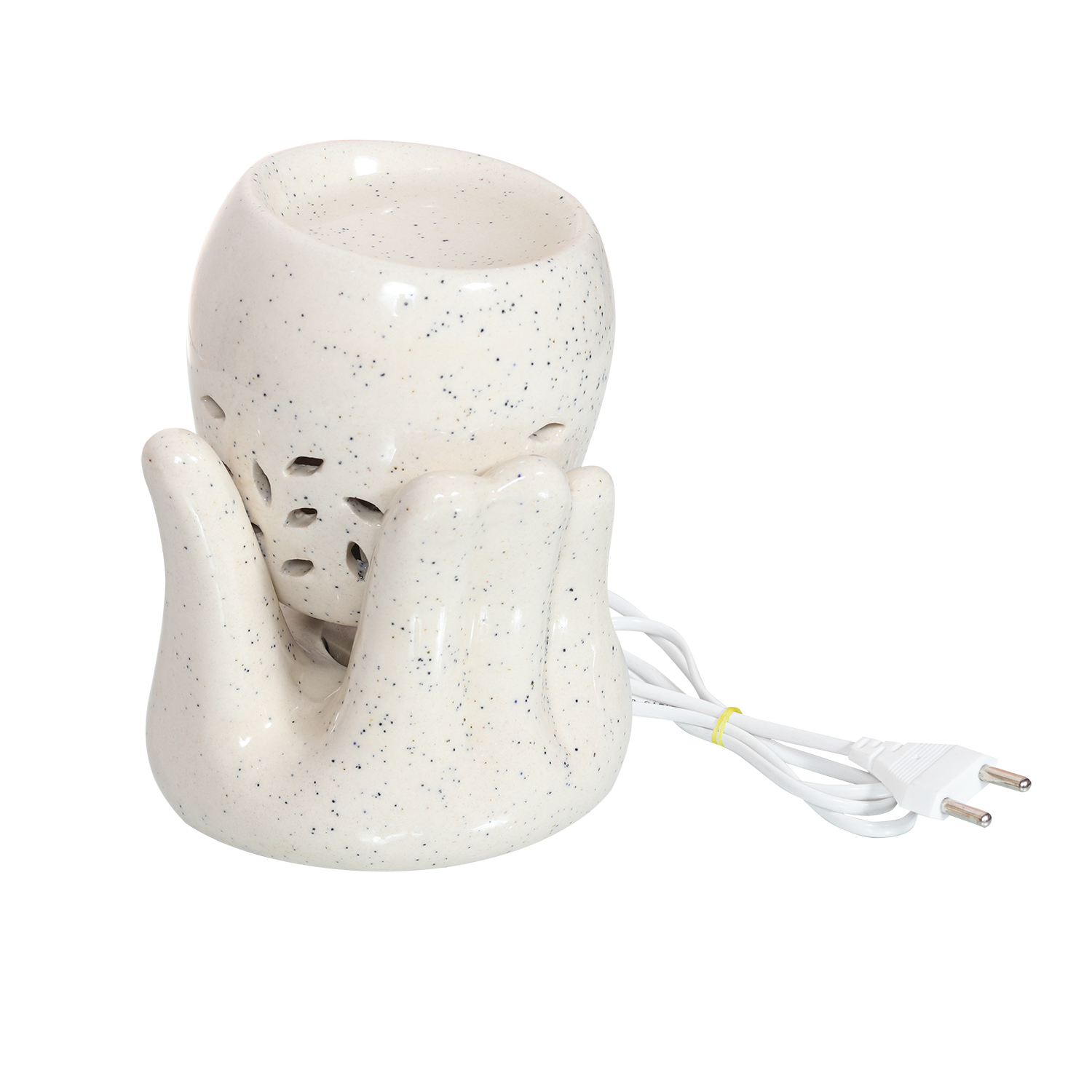 Electric Diffuser with 10ml Lemongrass Essential Oil - Off White Colour With Black Dots