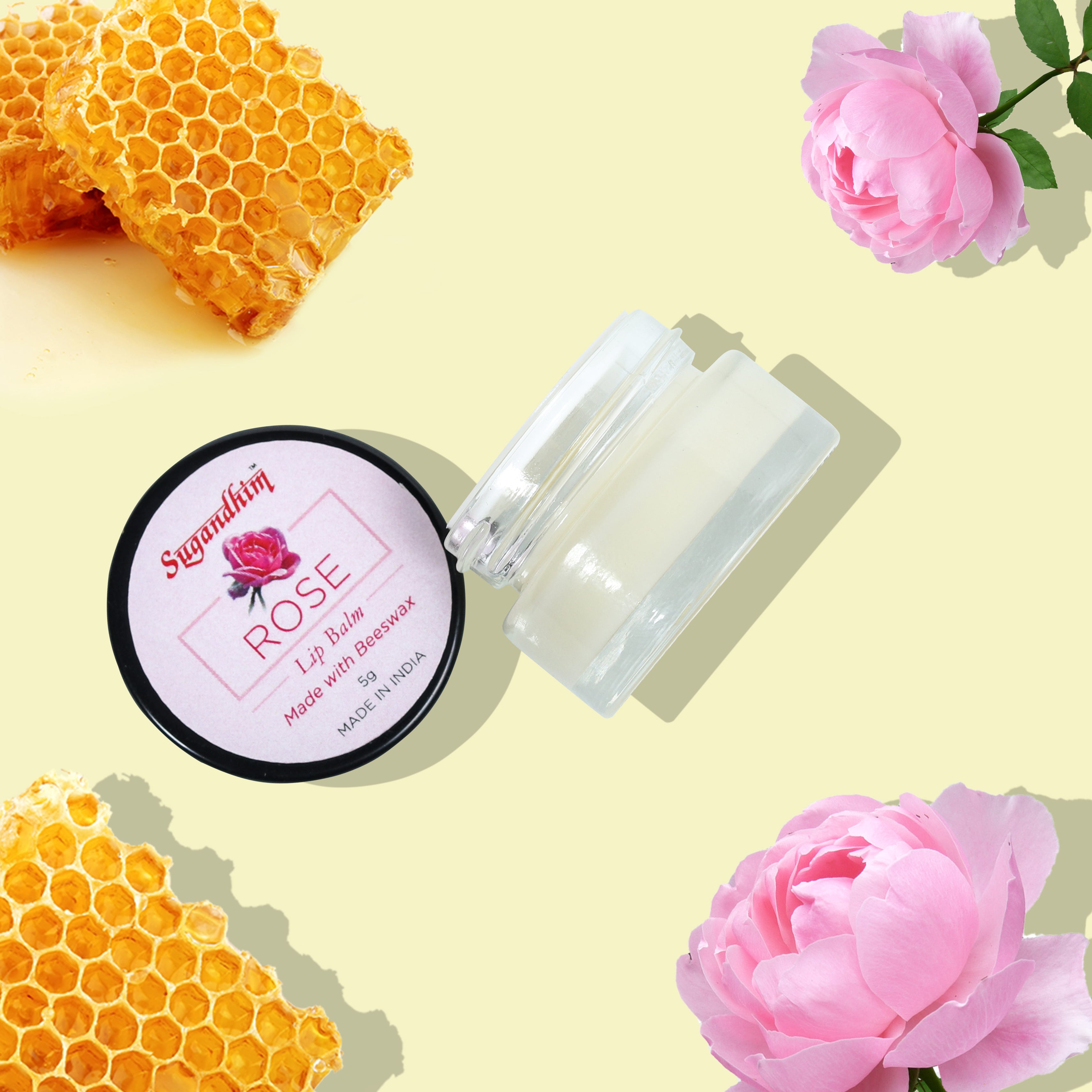 Natural Rose Wax with Beeswax Lip Balm - 5gms