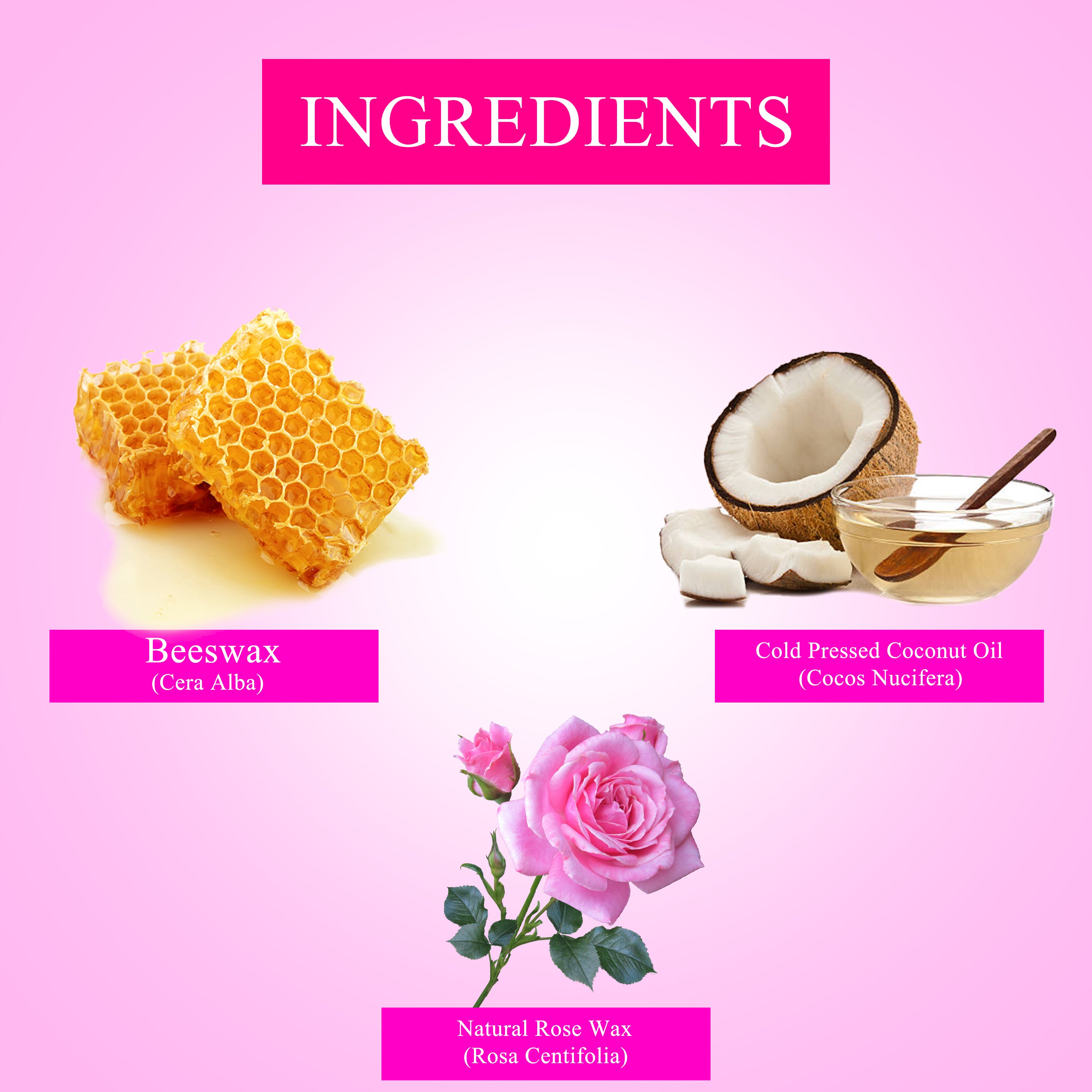 Natural Rose Wax with Beeswax Lip Balm - 5gms