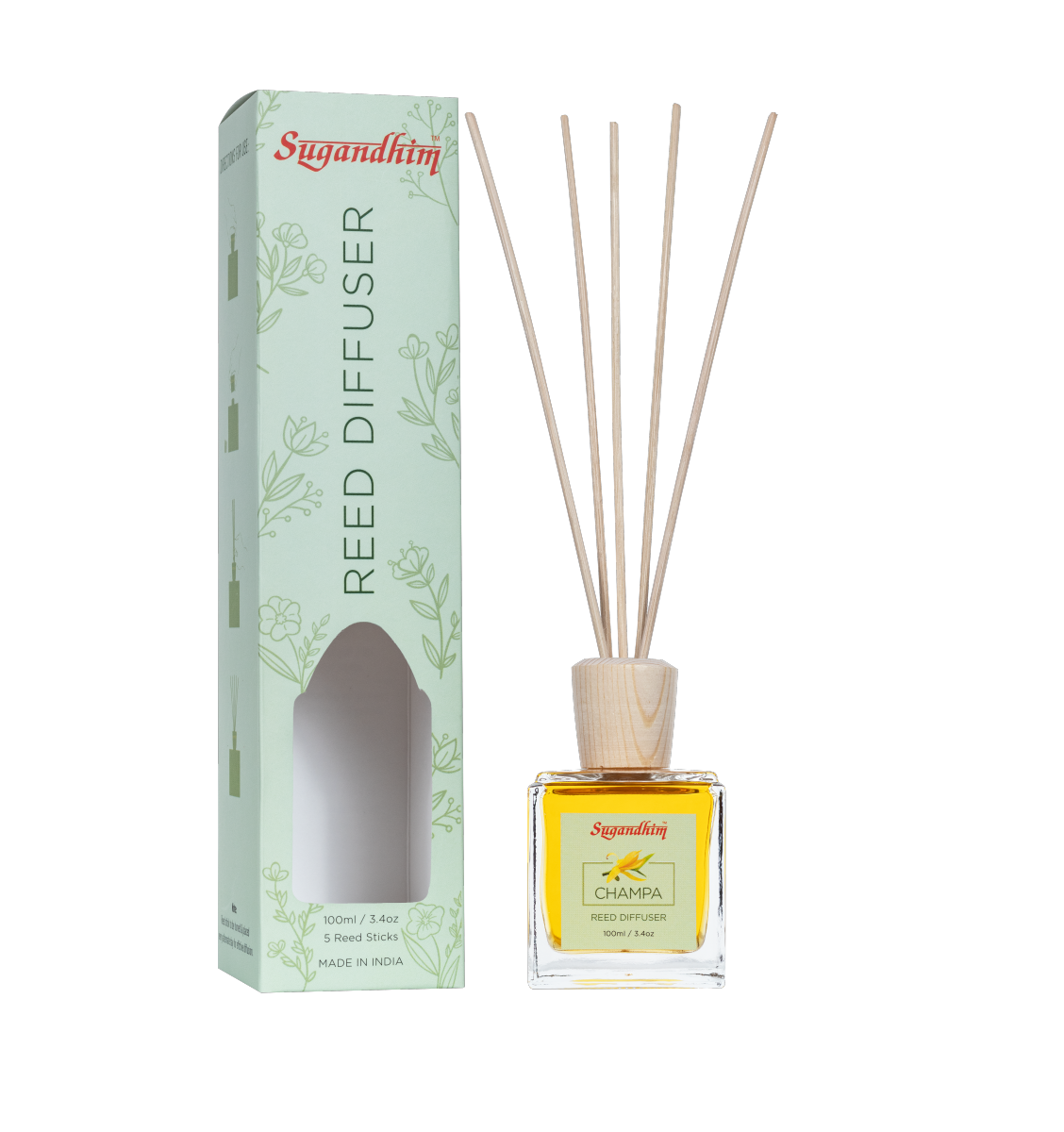 Reed Diffuser Champa - 100ml + 5 Sticks