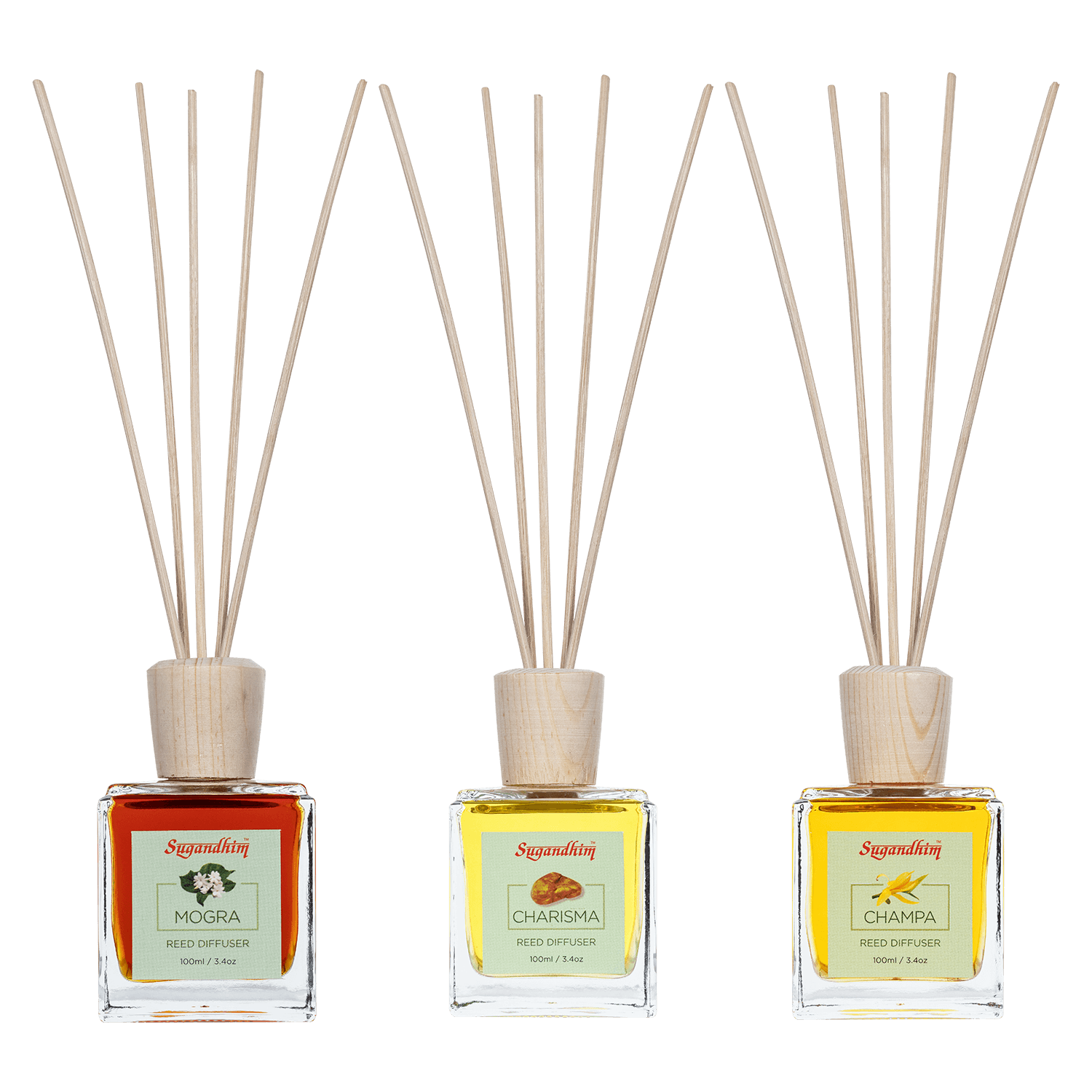 Reed Diffuser - Mogra, Charisma & Champa Fragrance