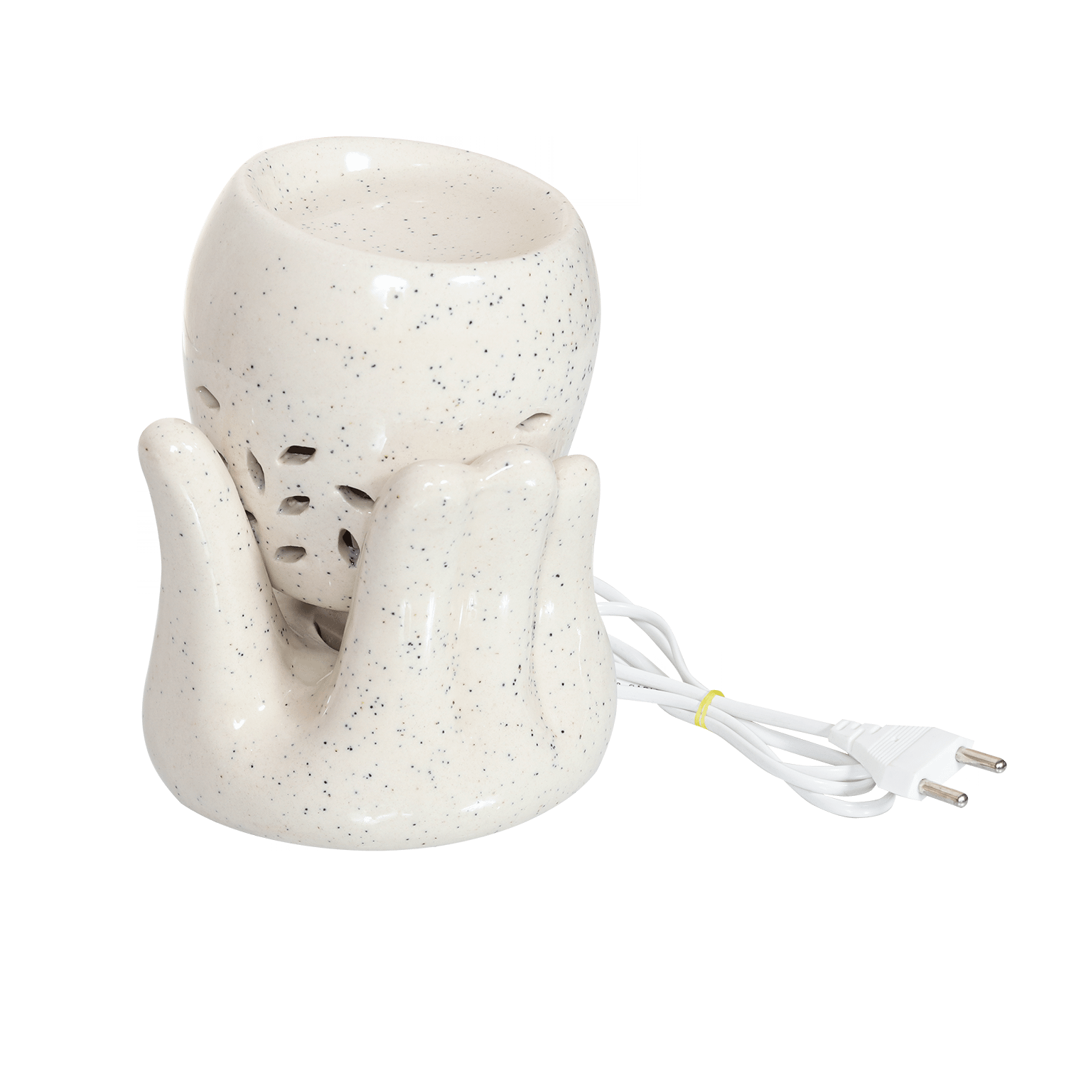 Electric Diffuser with 10ml Lemongrass Essential Oil - Off White Colour With Black Dots