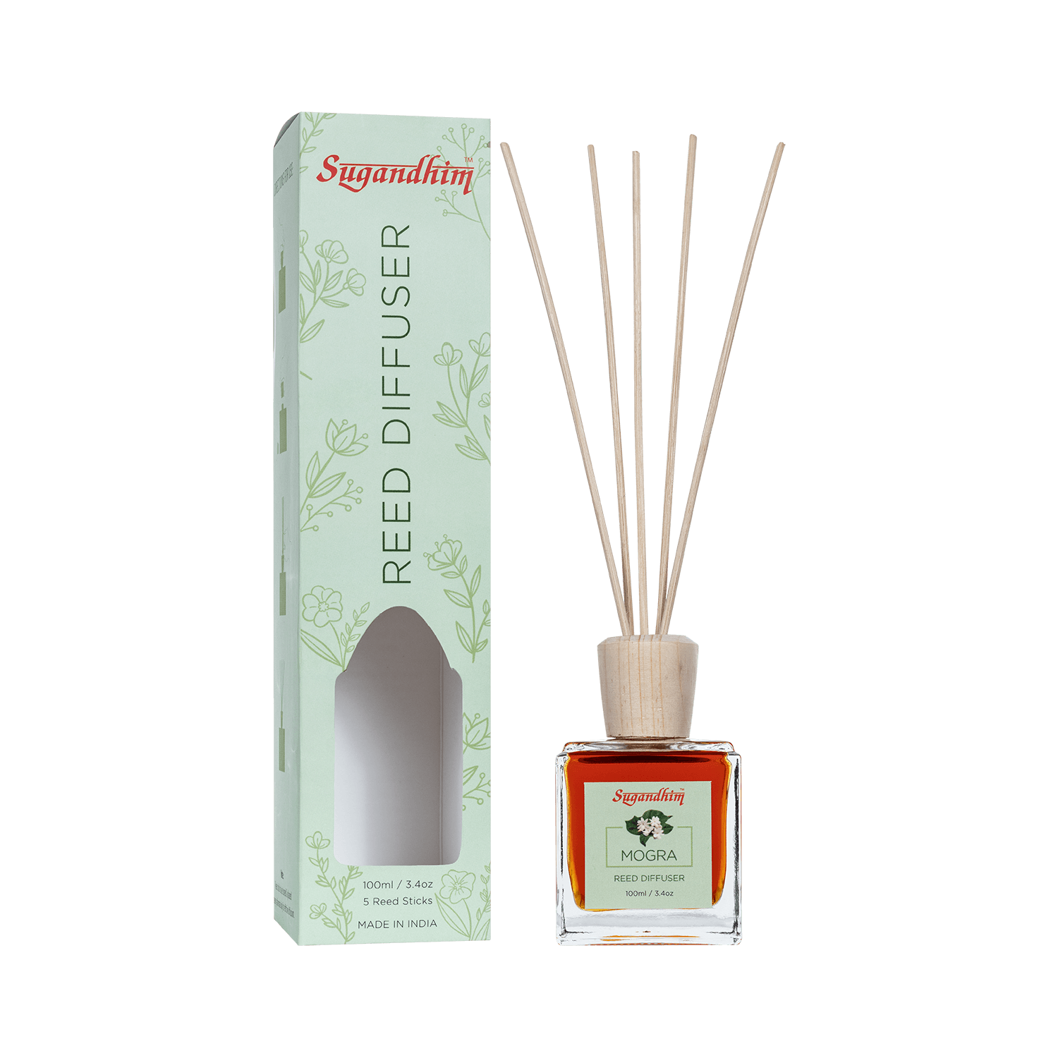 Reed Diffuser Mogra - 100ml + 5 Sticks