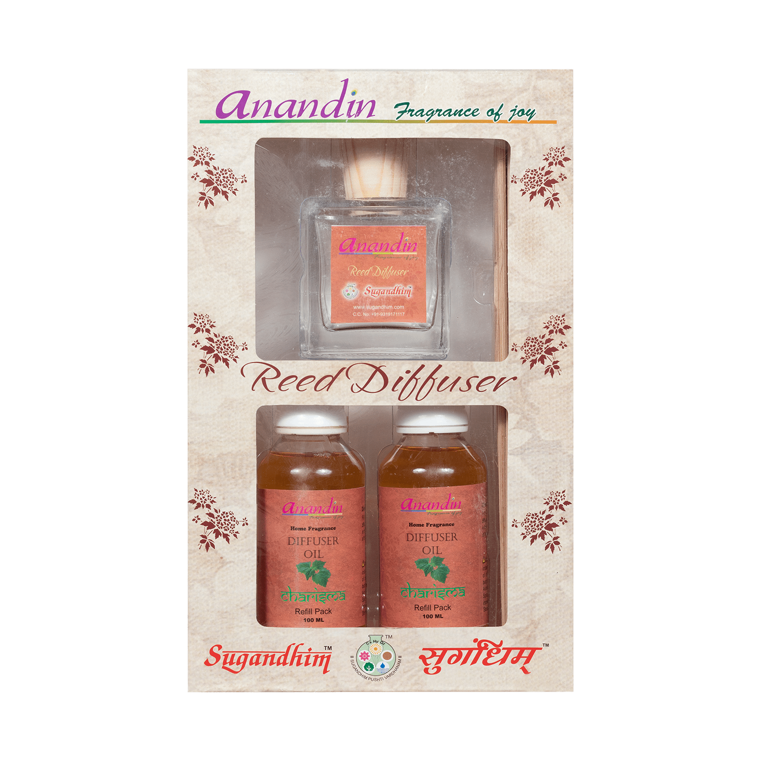Anandin Reed Diffuser - Charisma Fragrance - 200ml + 10 Sticks