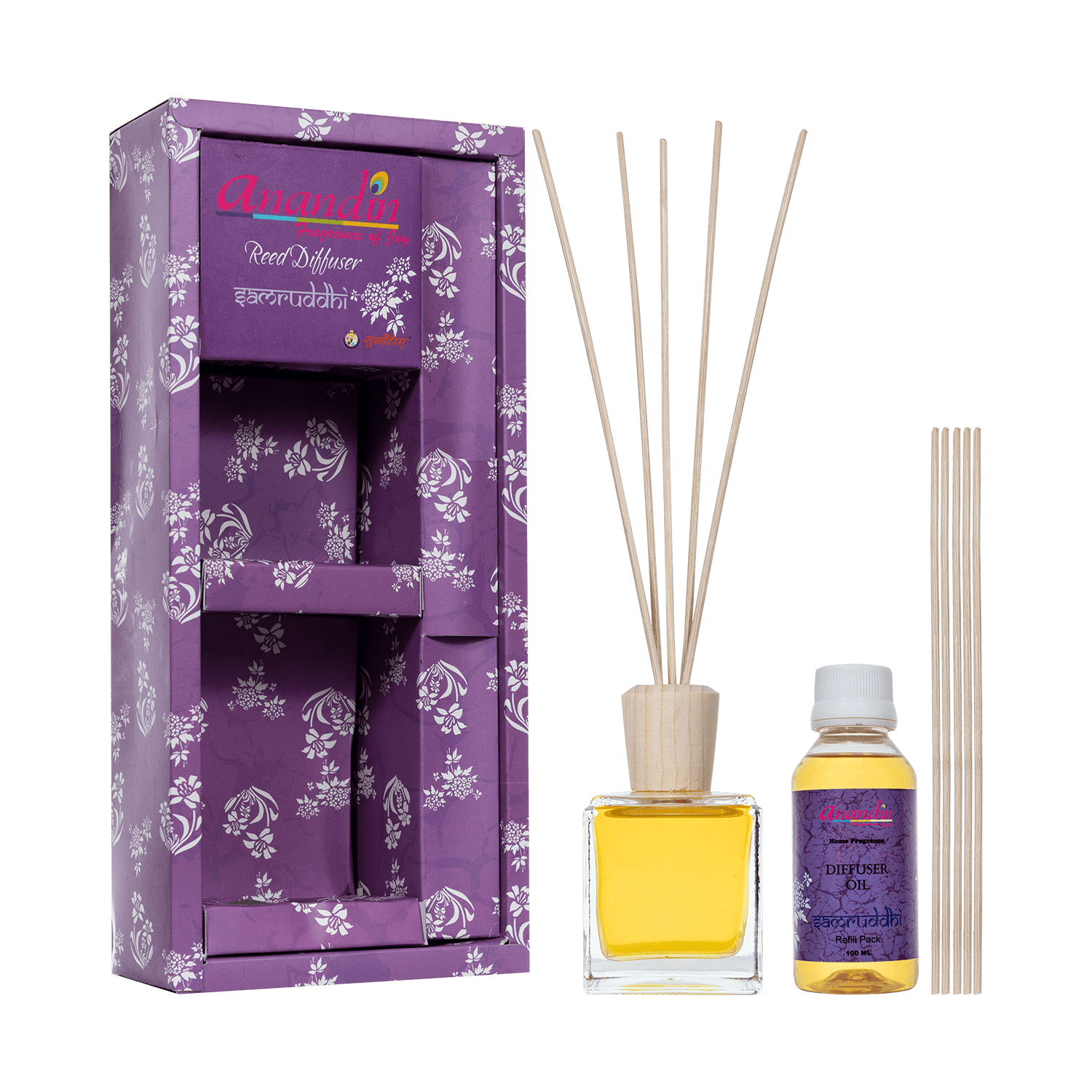 Anandin Reed Diffuser - Samruddhi/Blaze Fragrance - 200ml+10Sticks