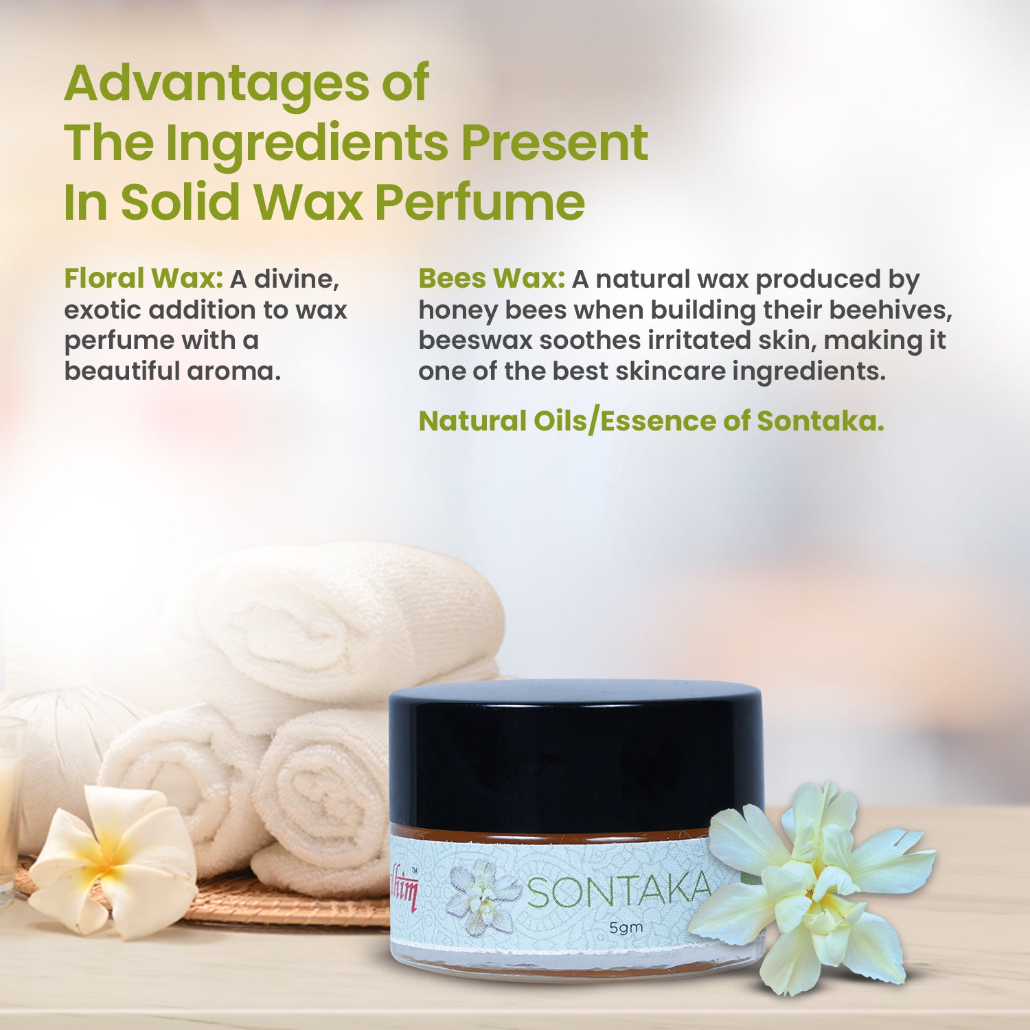 Solid Wax Perfume Sontaka Fragrance - 5gms