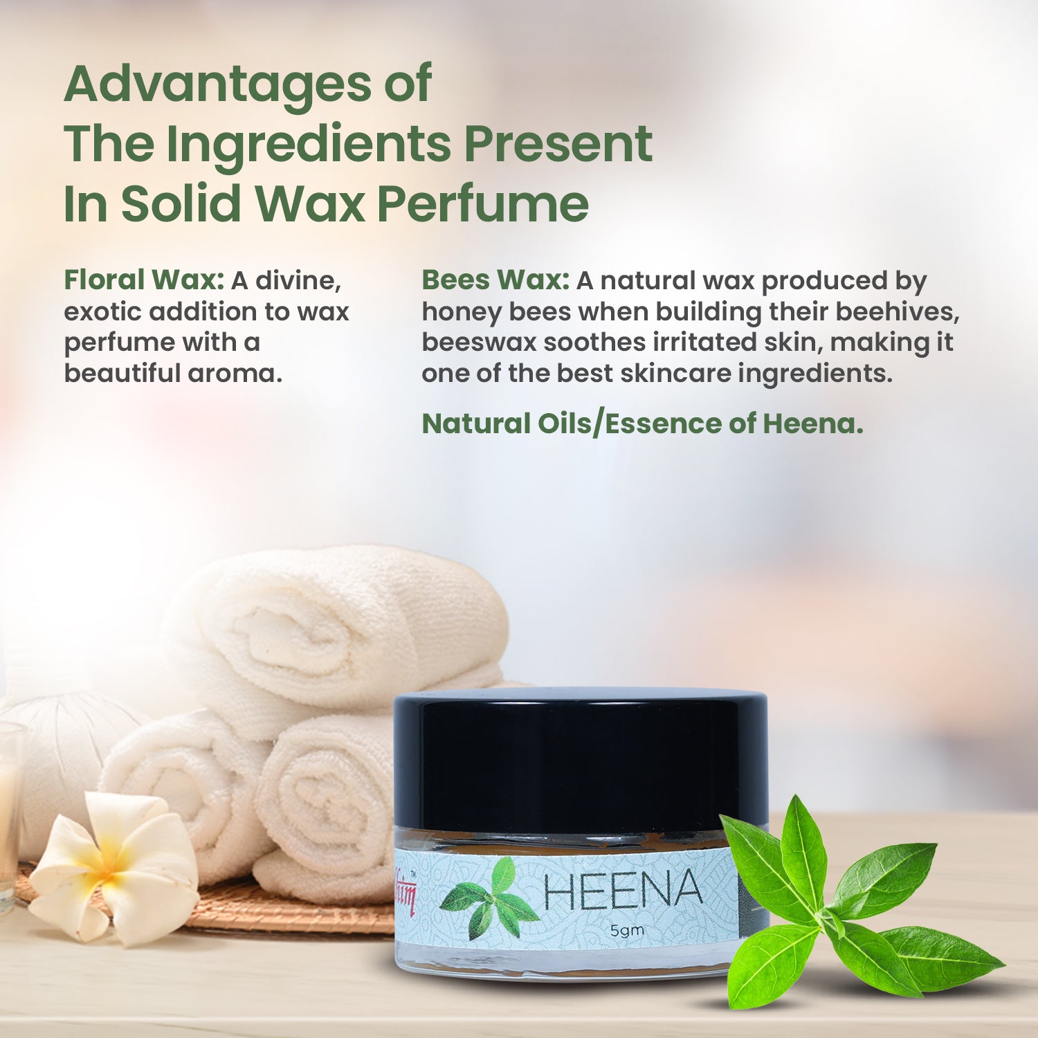 Solid Wax Perfume Heena Fragrance - 5gms