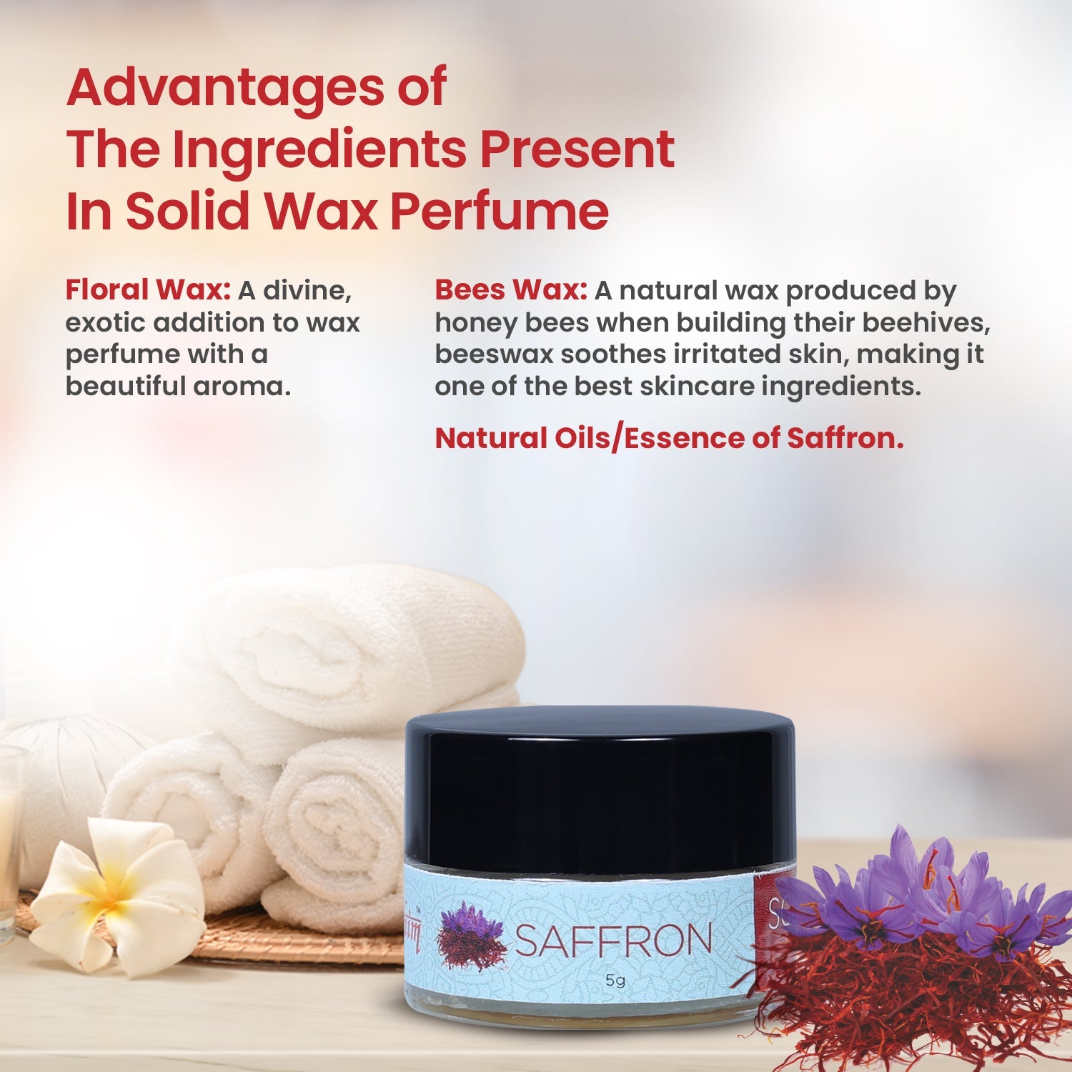 Solid Wax Perfume Saffron Fragrance - 5gms