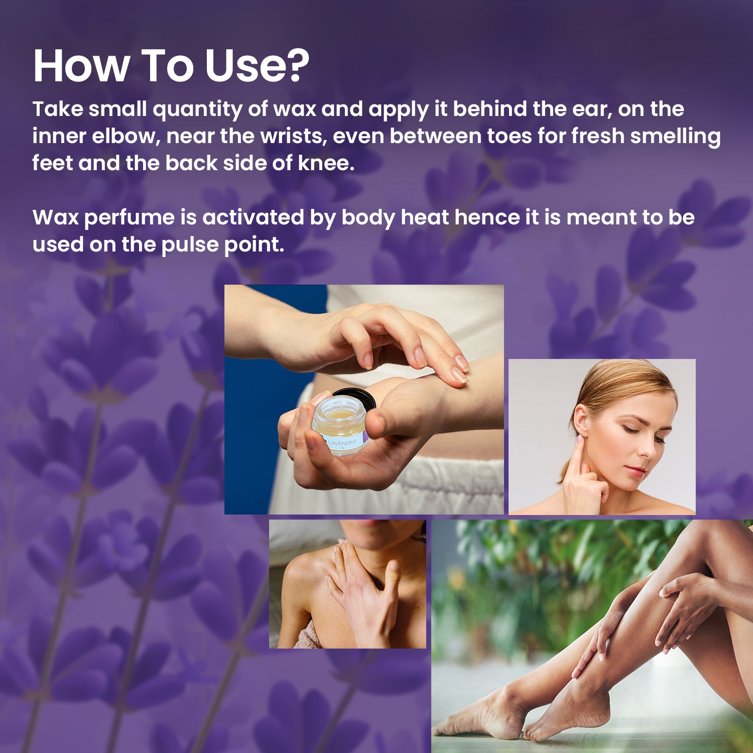 Solid Wax Perfume Lavender Fragrance - 5gms