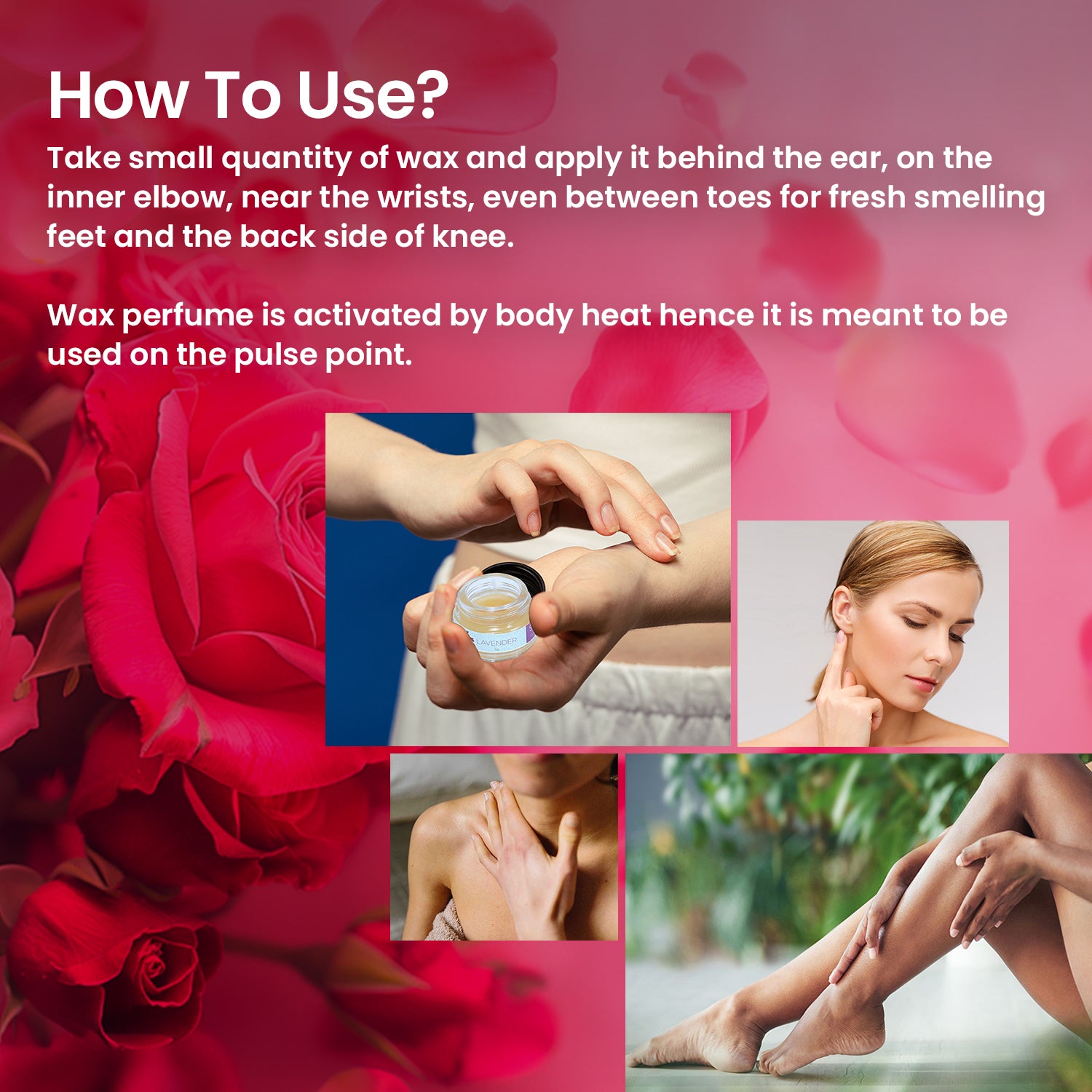 Solid Wax Perfume Rose Fragrance - 5gms