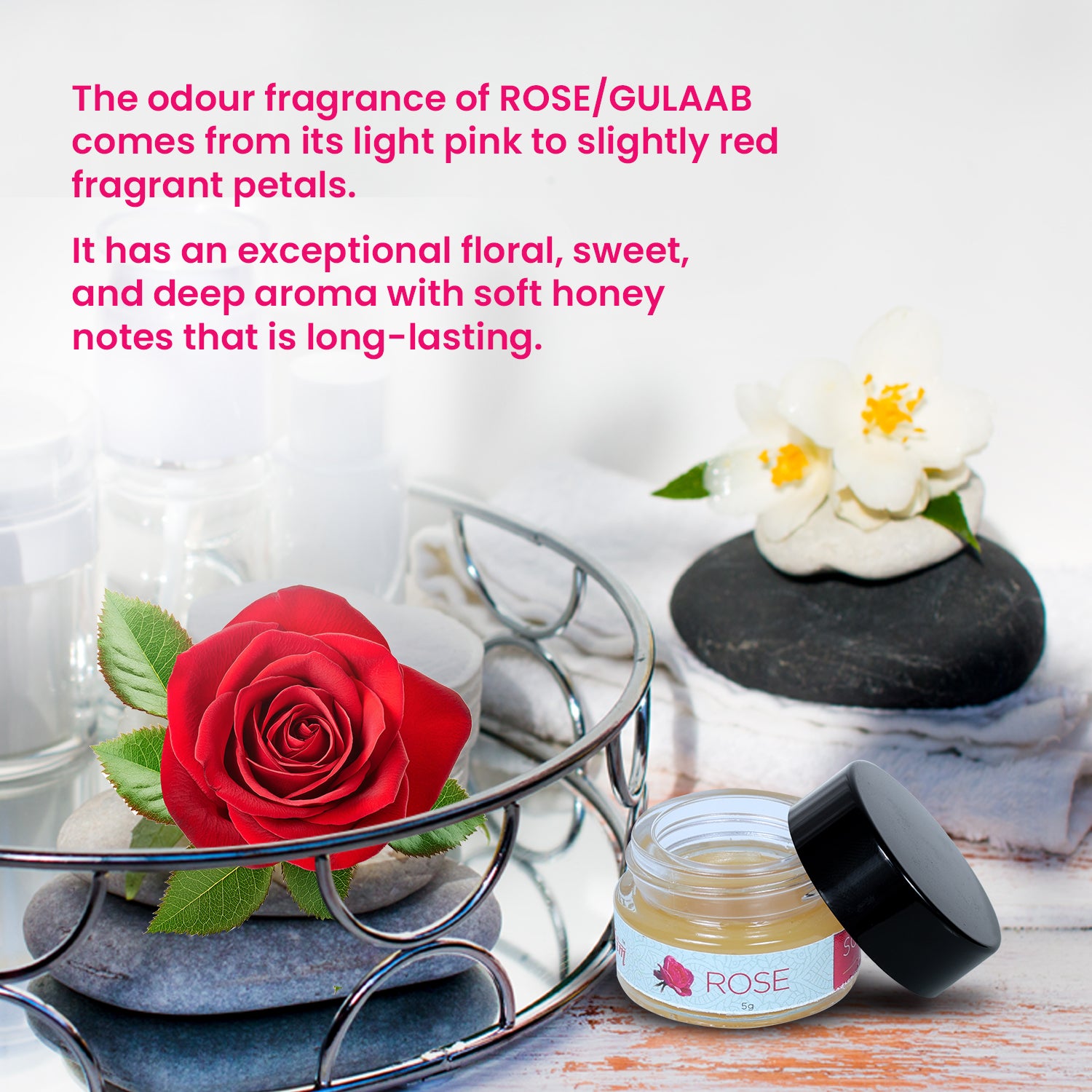 Solid Wax Perfume Rose Fragrance - 5gms