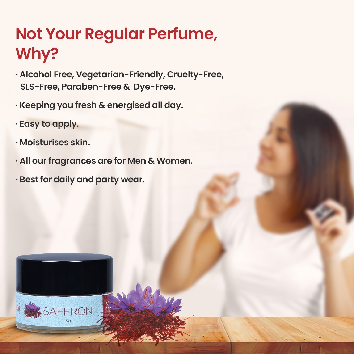 Solid Wax Perfume Saffron Fragrance - 5gms