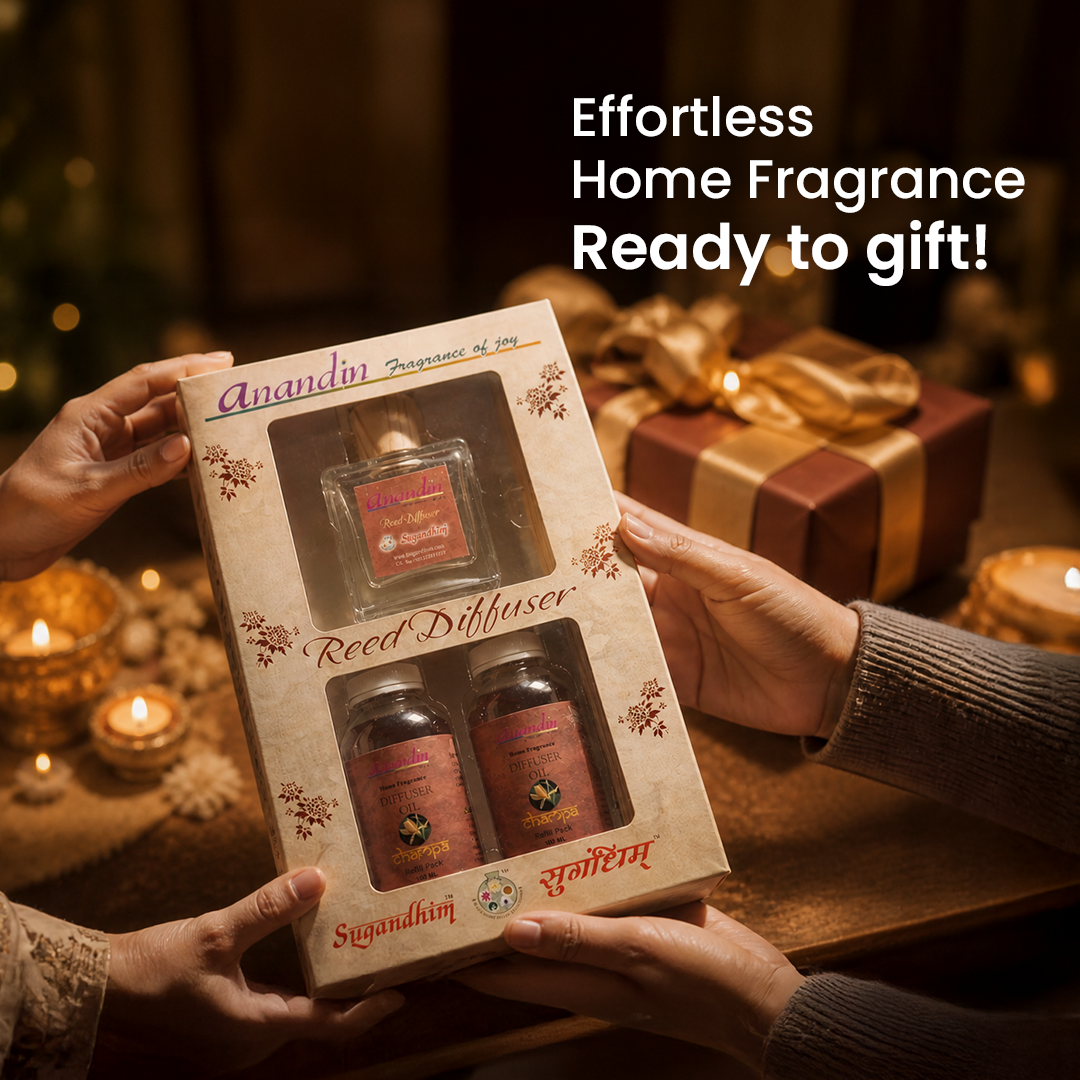 Anandin Reed Diffuser - Champa Fragrance - 200ml + 10 Sticks