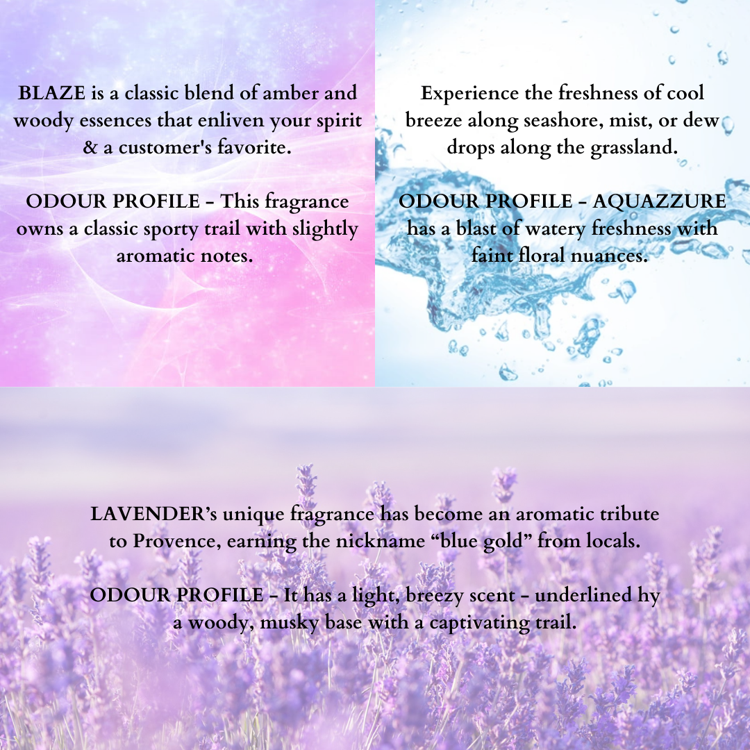 Fragrance Diffuser Zesty Trio - Lavender, Blaze, Aquazzure - 10mlX3