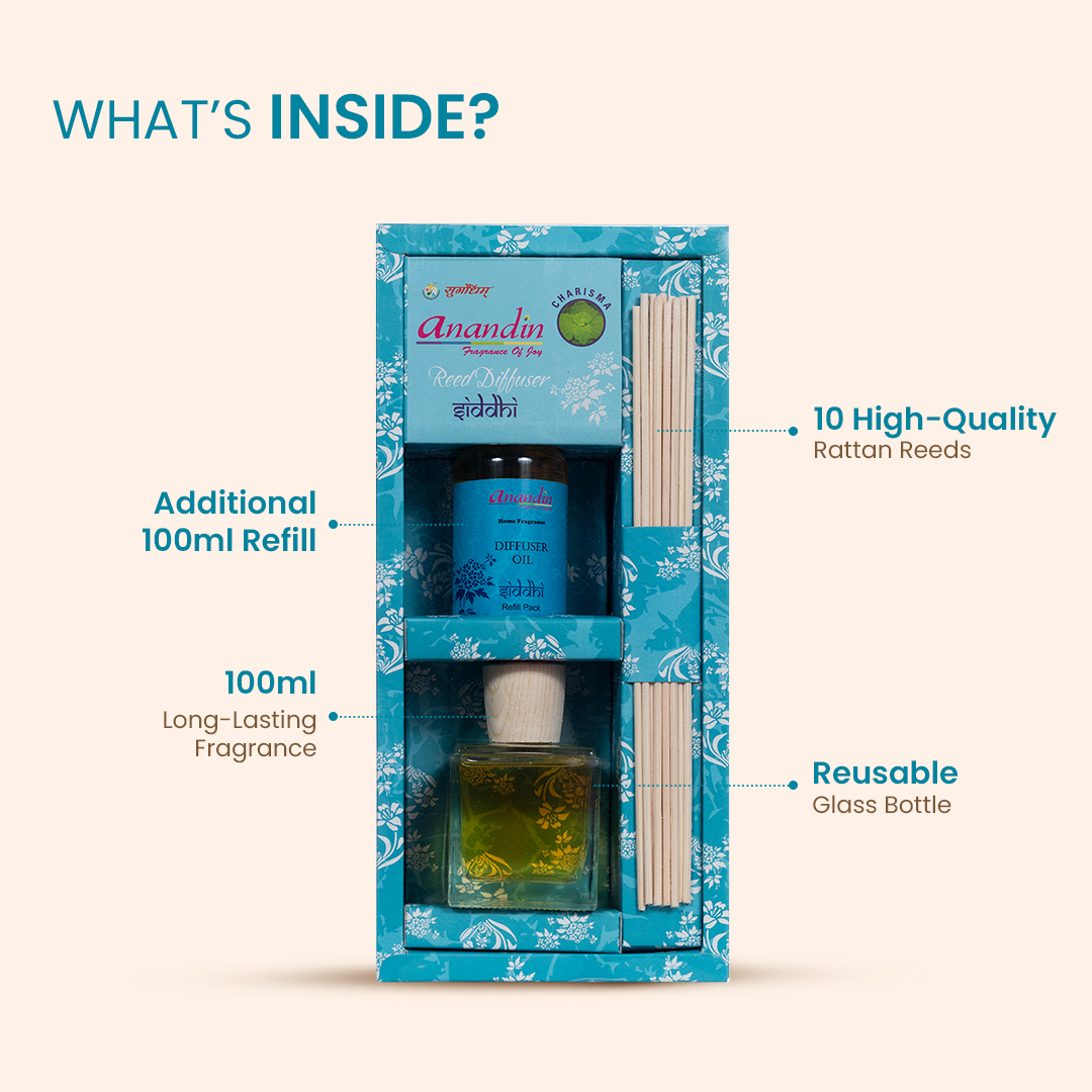 Anandin Reed Diffuser - Siddhi/Charisma Fragrance - 200ml+10Sticks